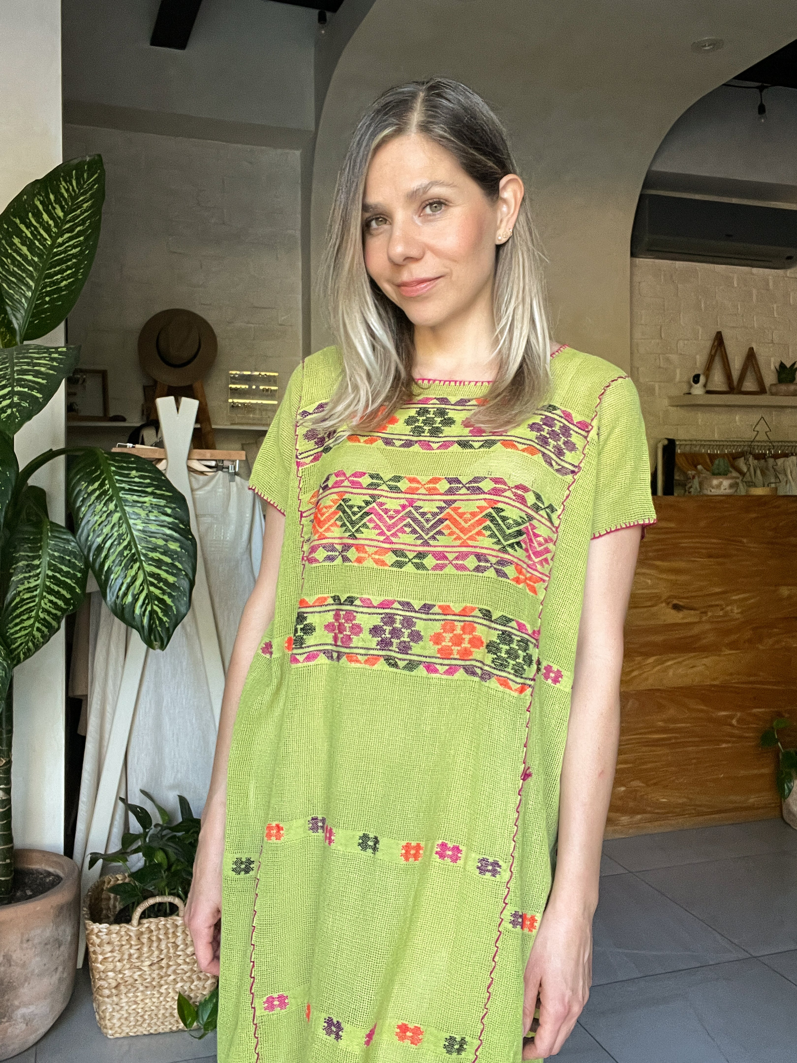 Huipil San Pedro Verde Multicolor