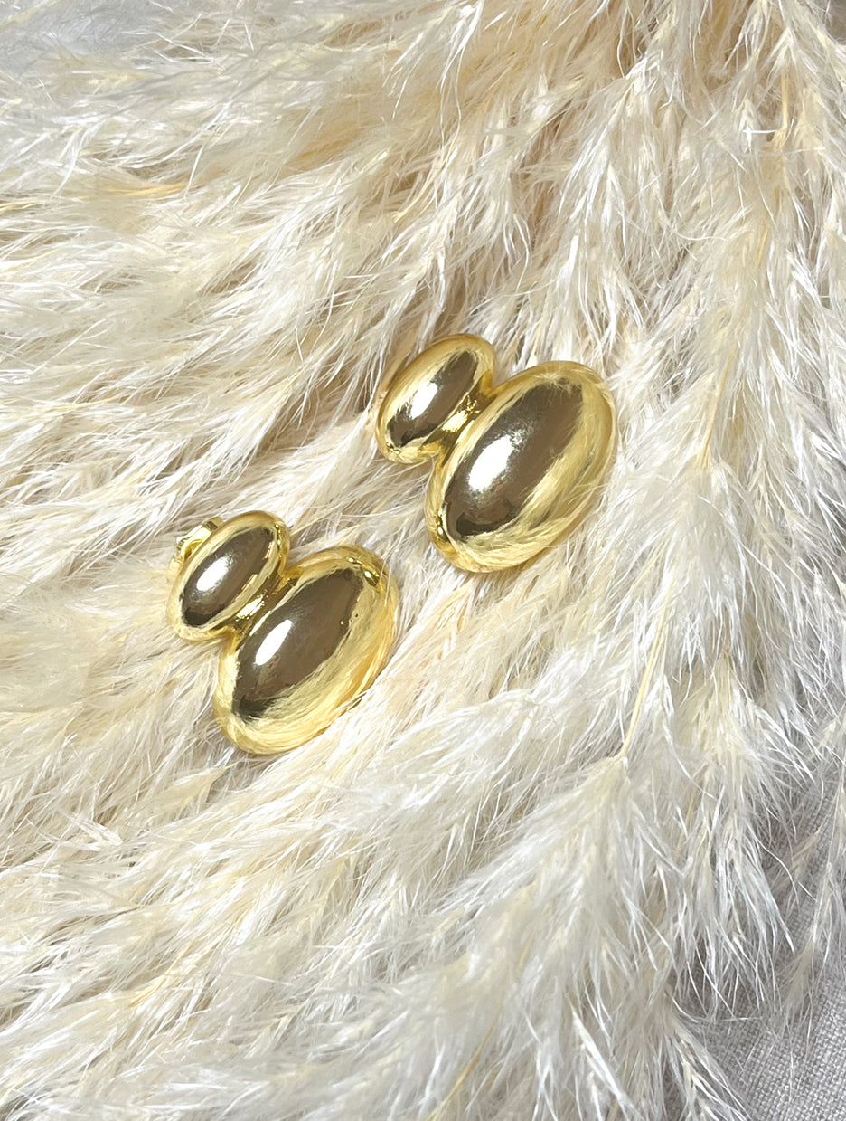 Aretes Chunky Dobles Dorados