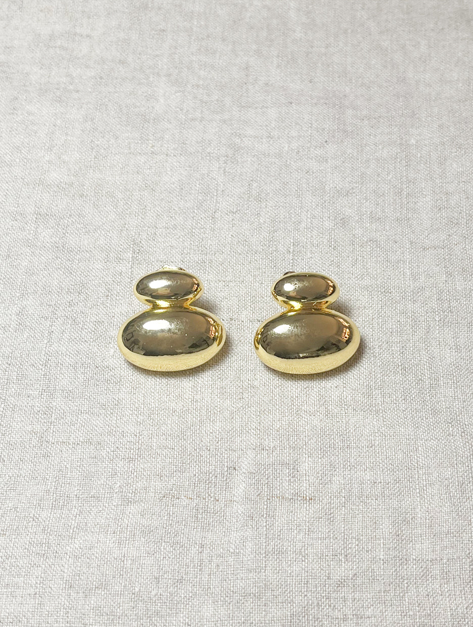 Gold Double Chunky Earrings
