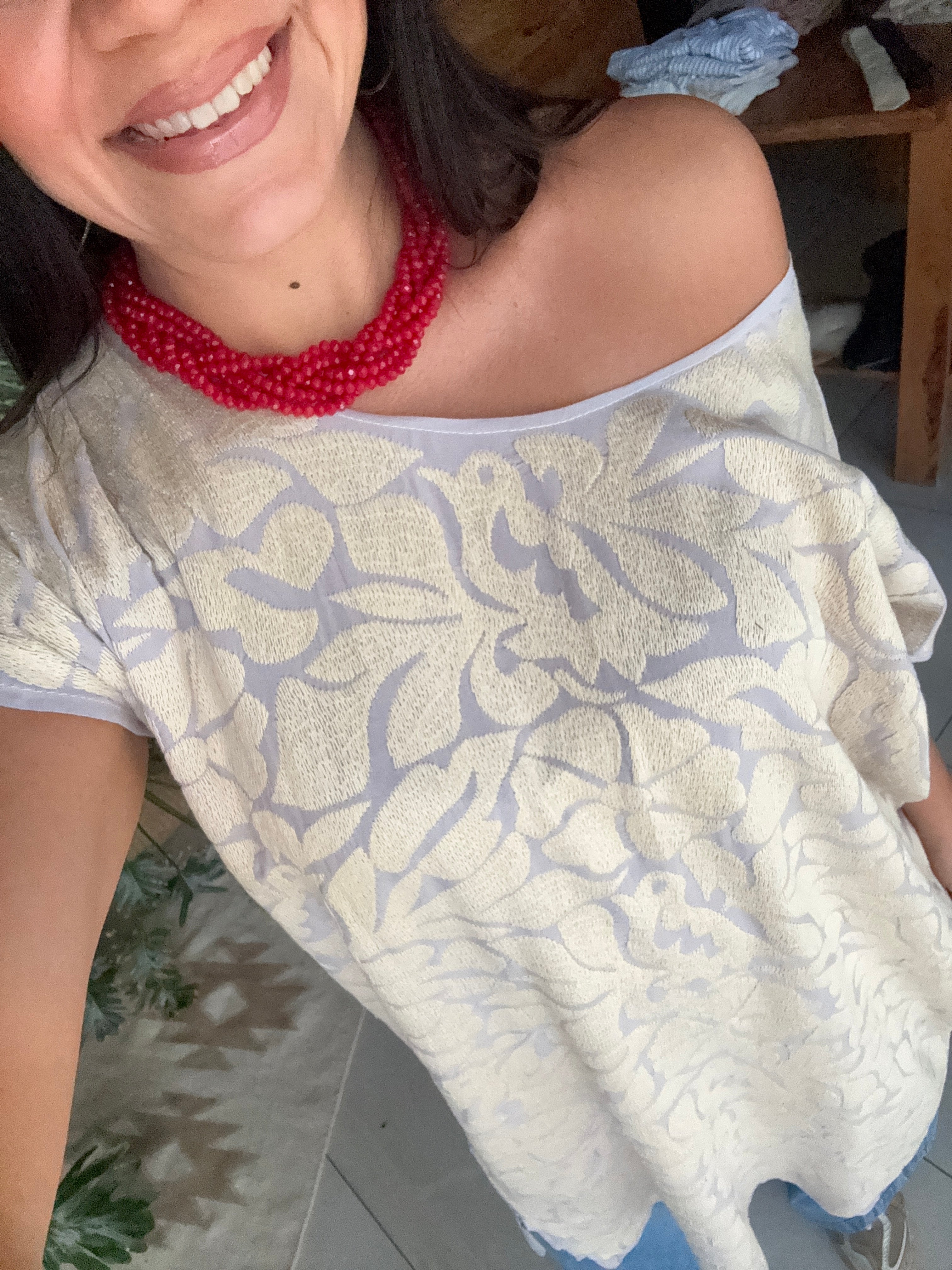 Huipil Jalapa Lila Hueso