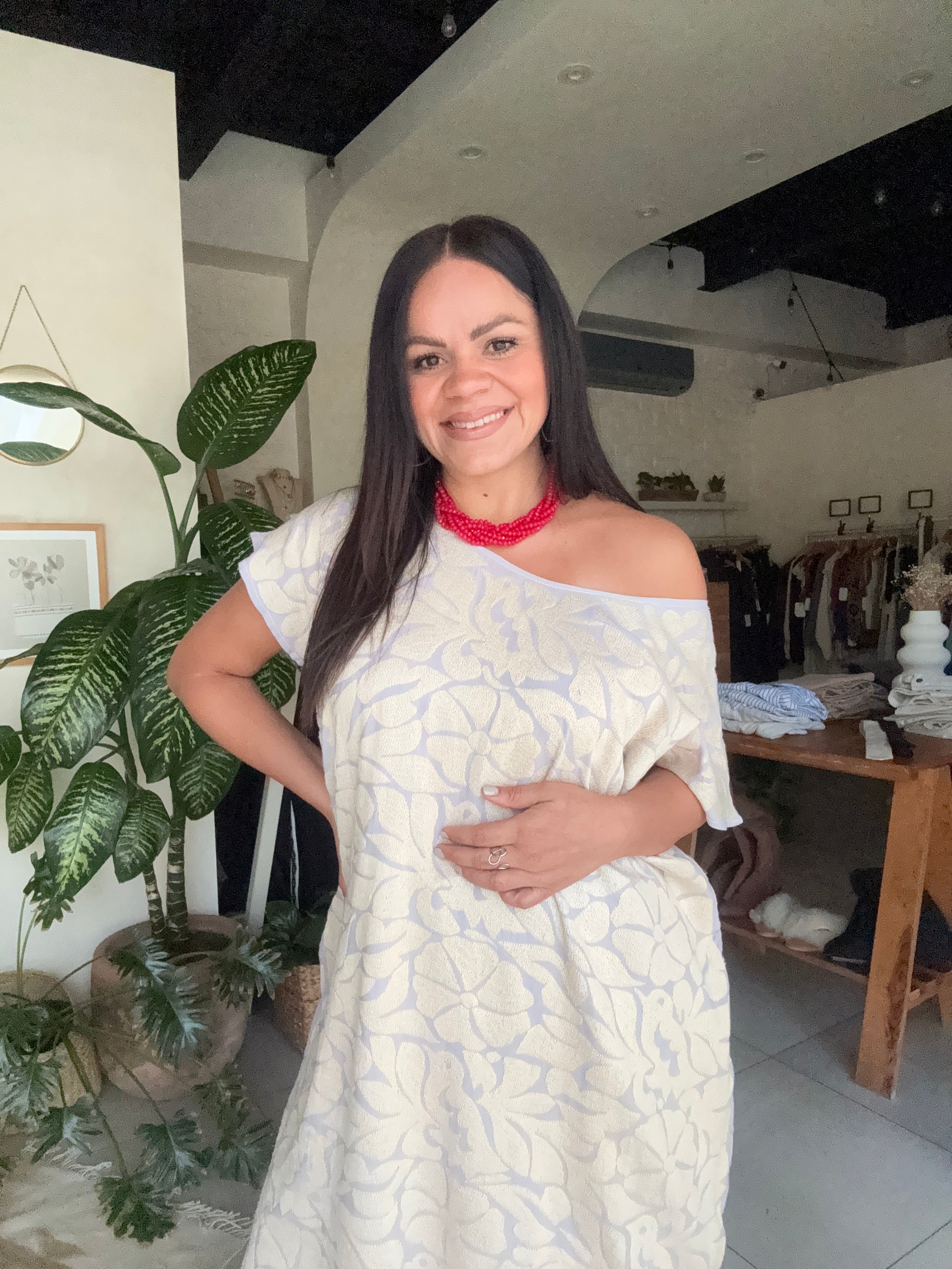 Huipil Jalapa Lila Hueso