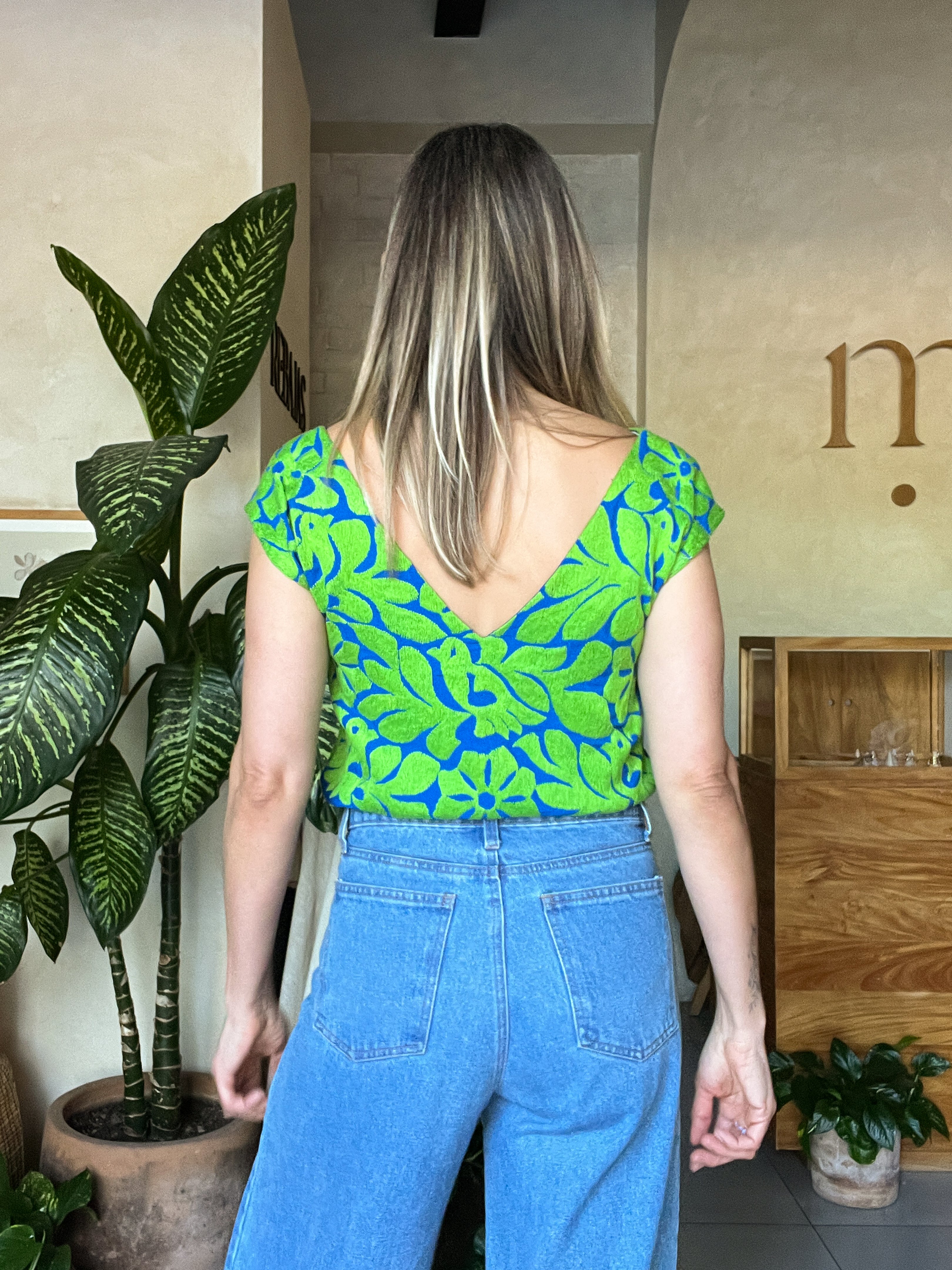 Jalapa V Bone Nude Blouse