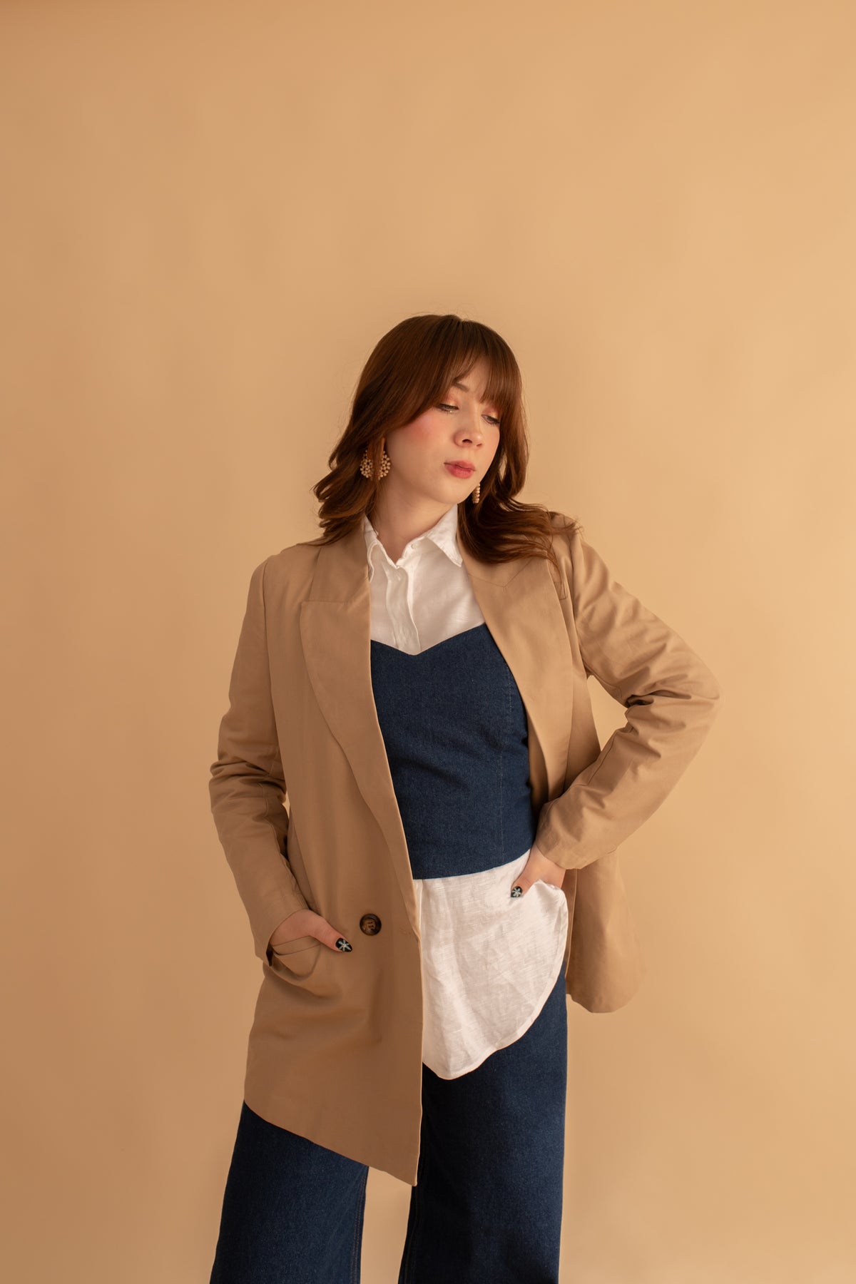 Blazer Resiliente de Algodón Taupe