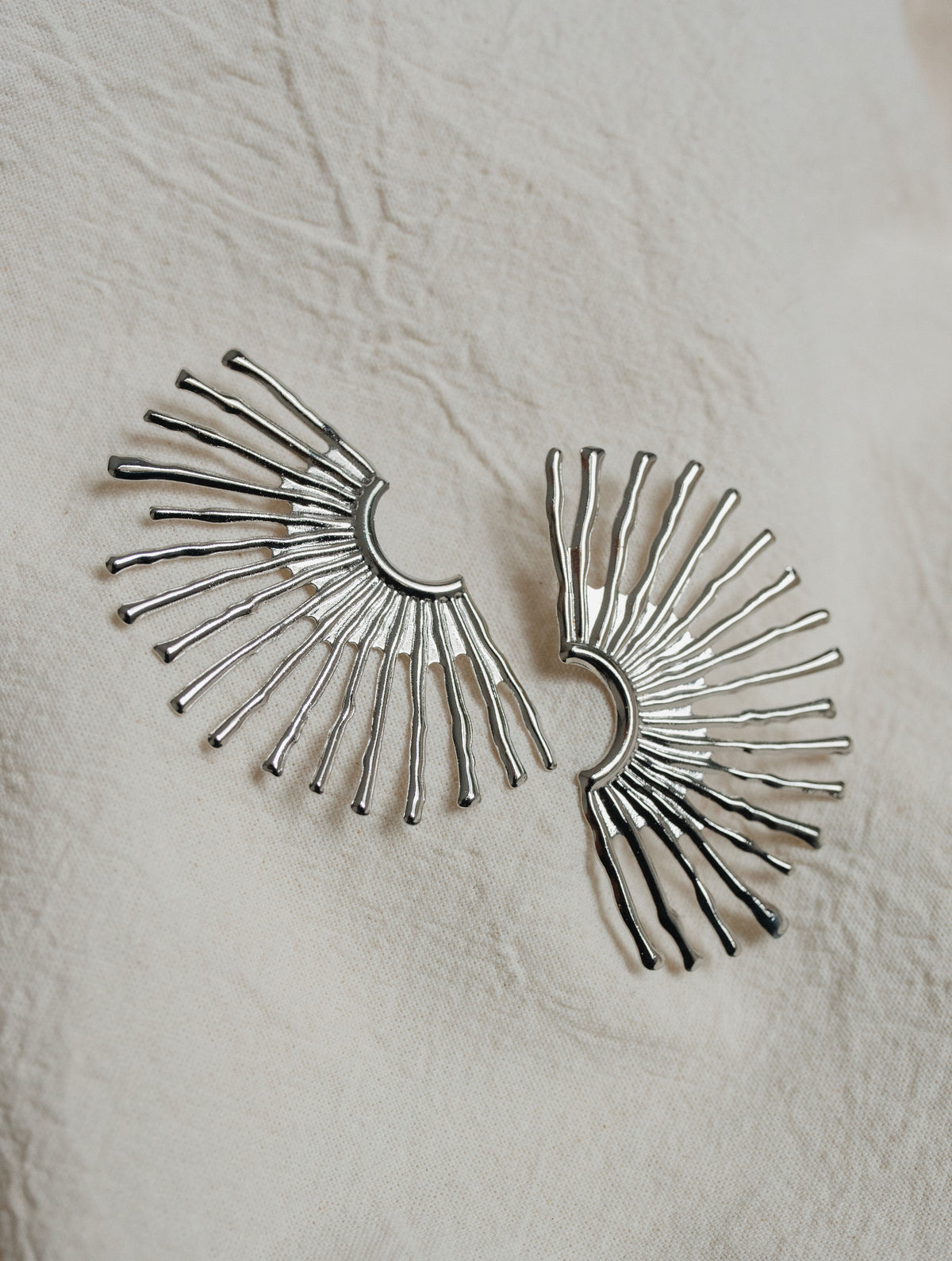 Aretes Abanico Plateado J71
