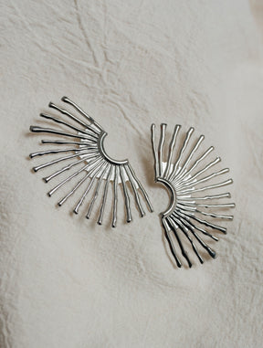 Aretes Abanico Plateado J71