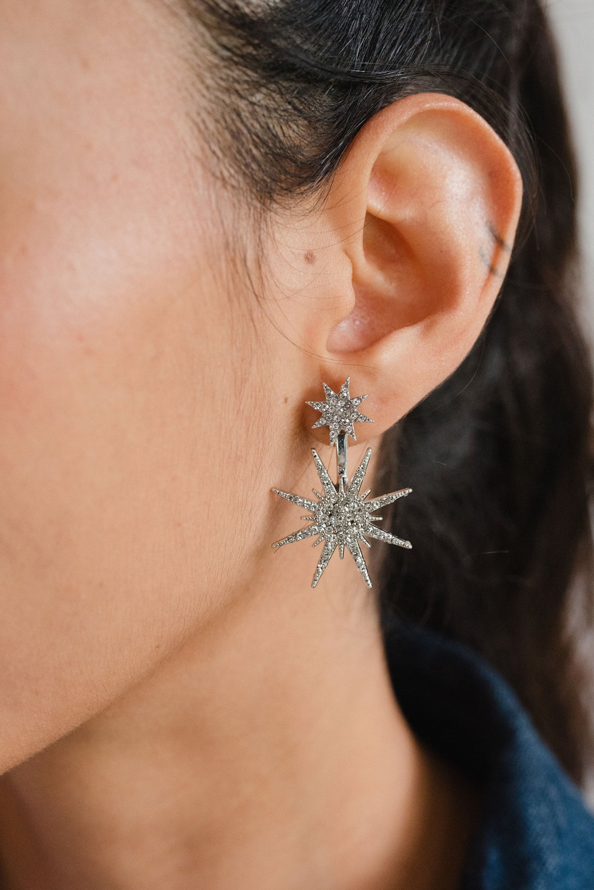 Aretes Estrella Dobles Plata D9