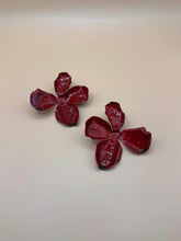 Aretes Flor Roja Brillante Grande M3