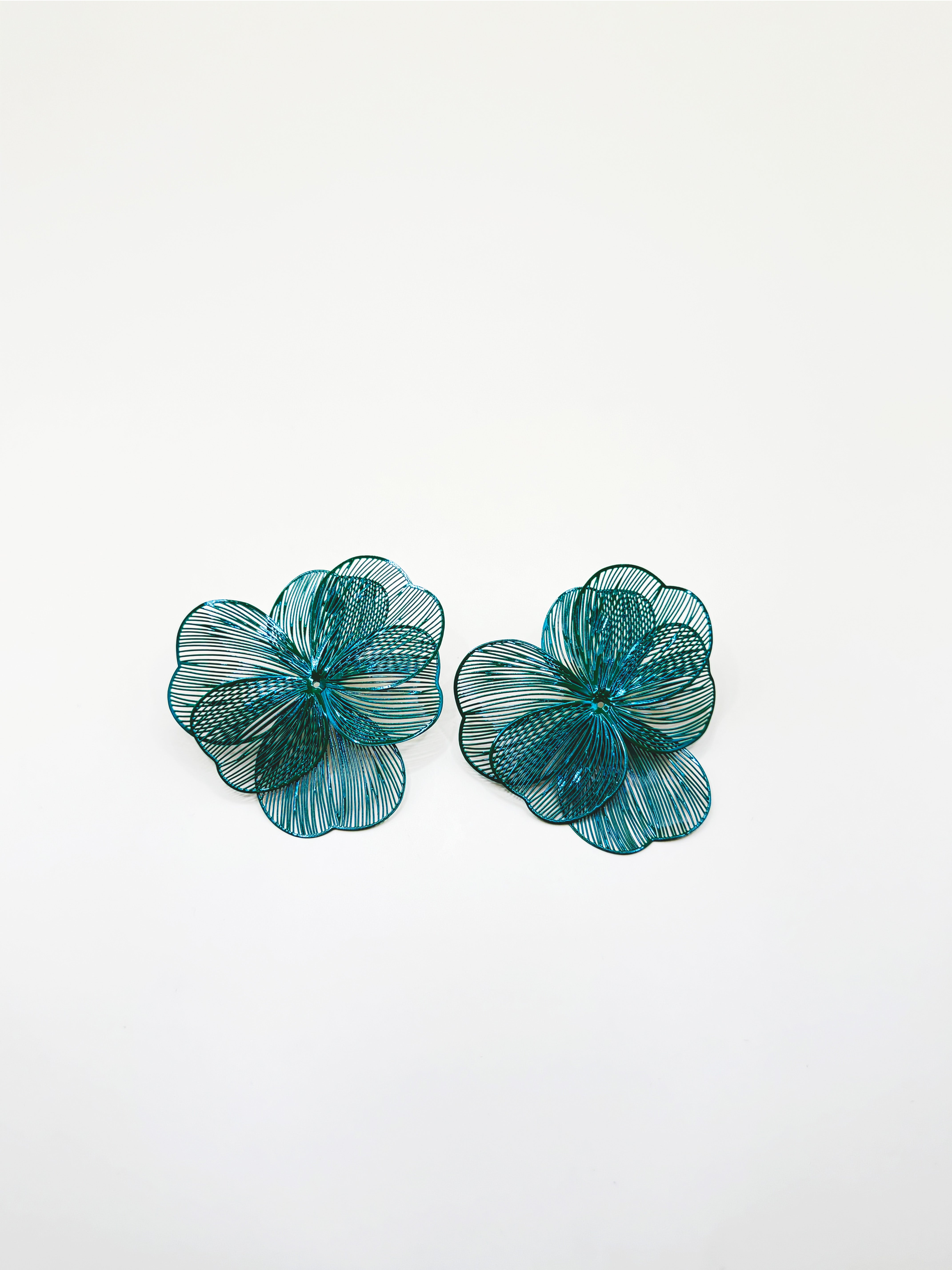 Aretes Flores Verdes Tipo Papel N115