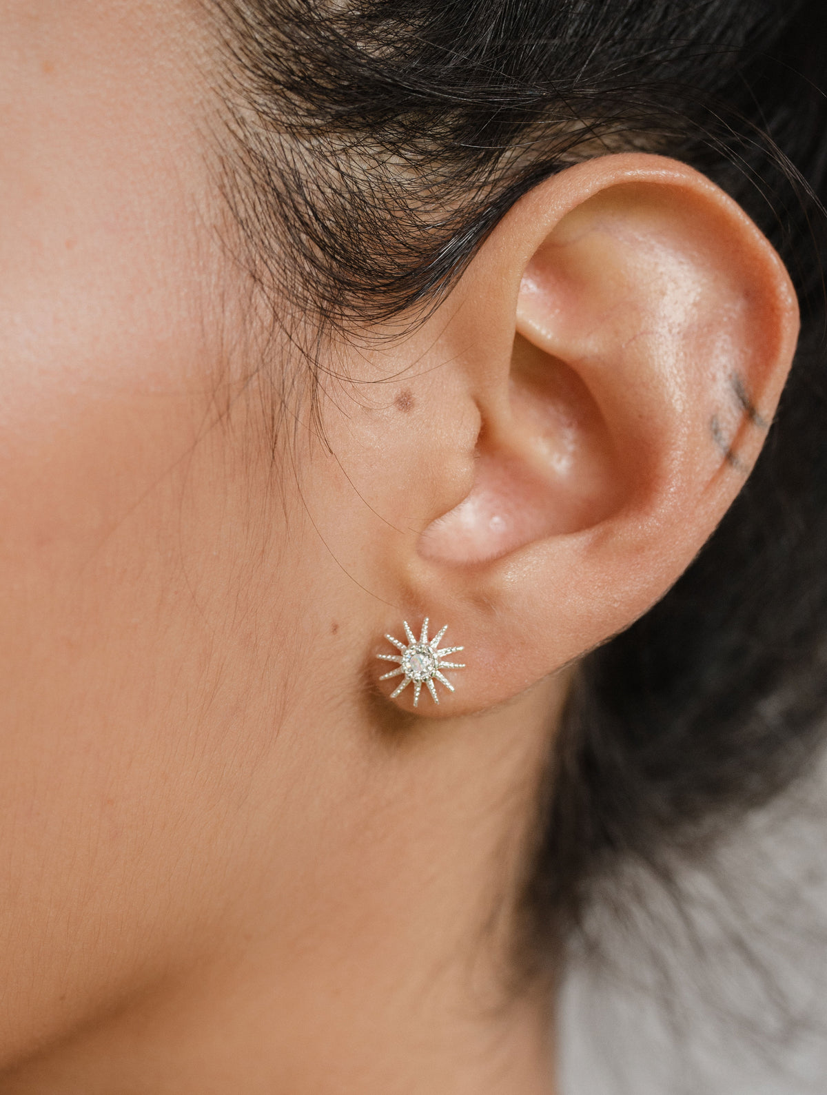 Aretes Luna y Estrella Plata D14