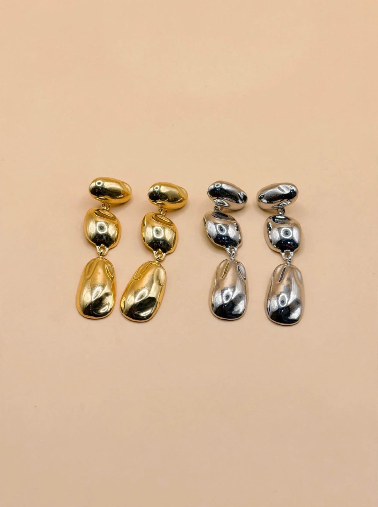 Aretes Colgantes Gruesos Plata 1