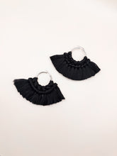 Black Half Moon Macramé Earrings MN1