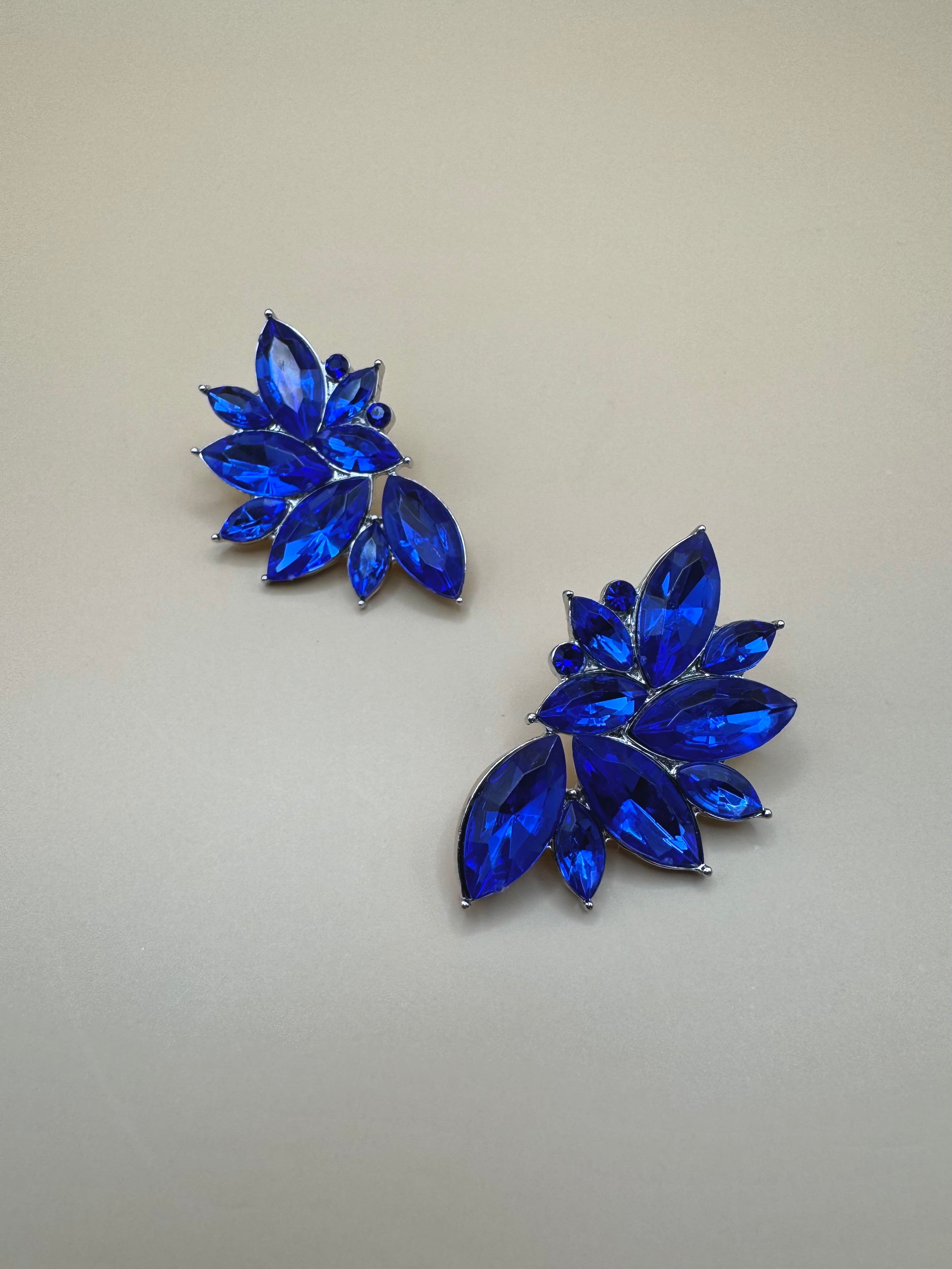 Aretes de Hojas Azul Rey M11