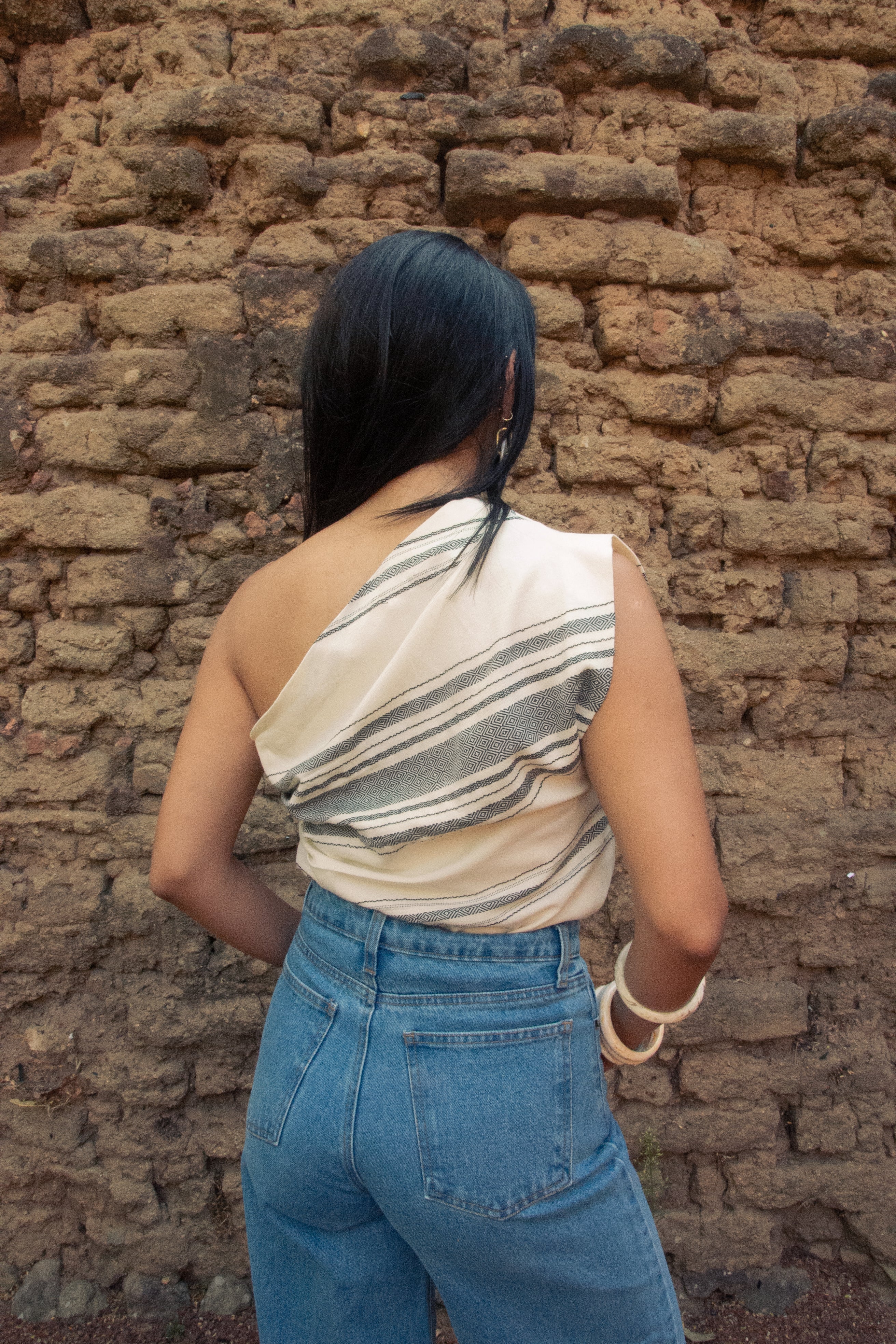 Esperanza Bone/Black Blouse