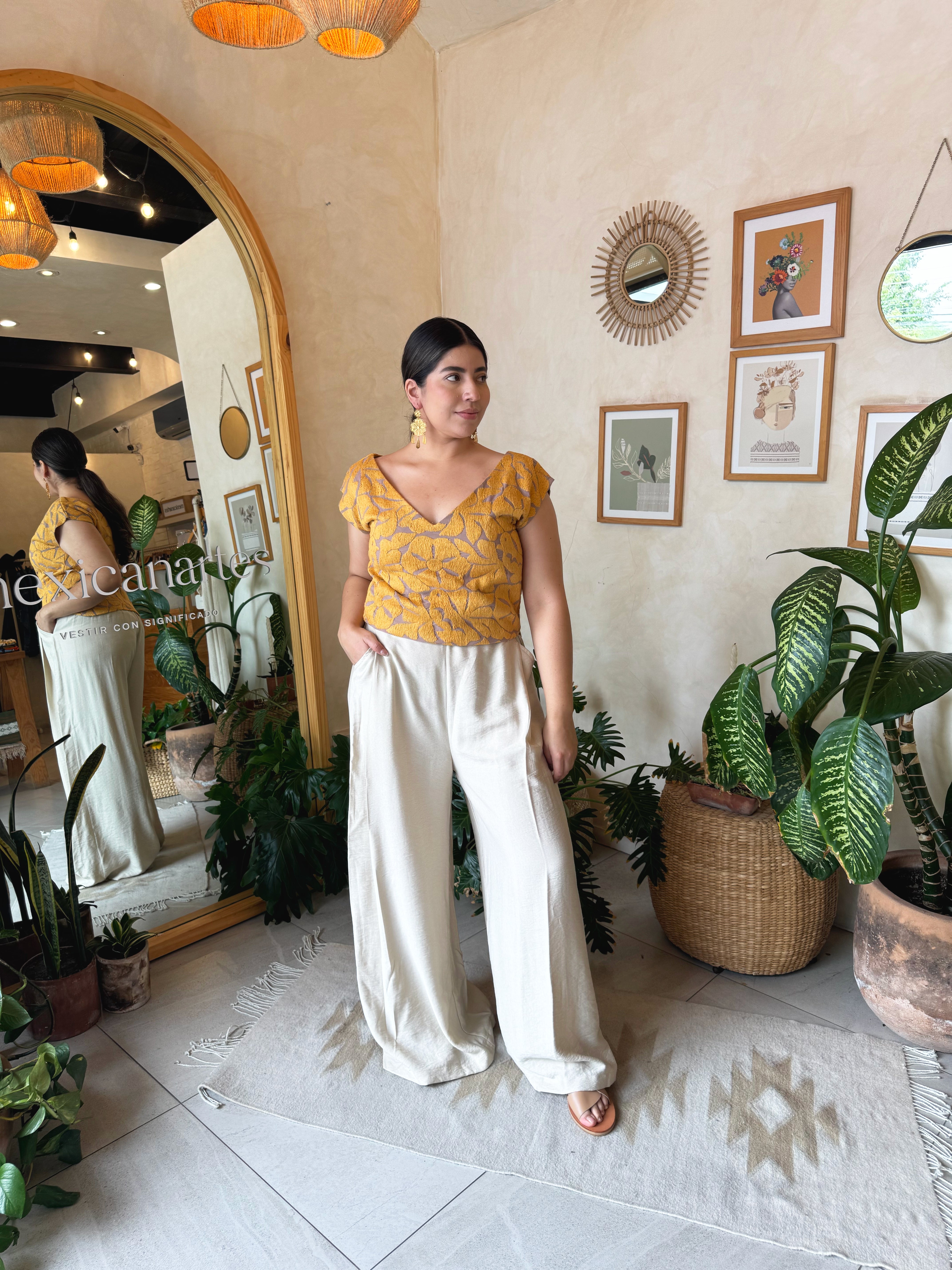 Purple Jalapa V-Neck Blouse