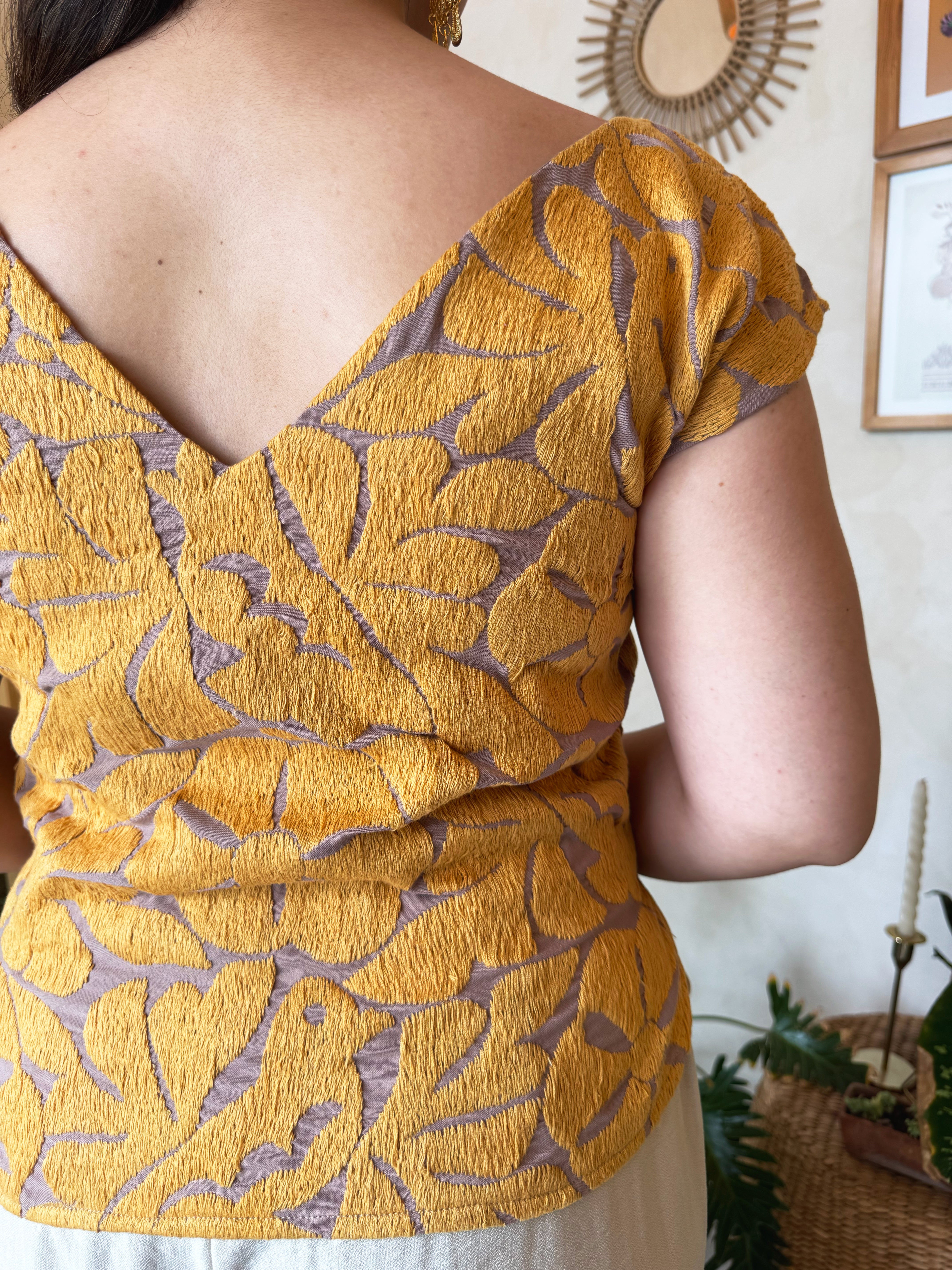 Purple Jalapa V-Neck Blouse