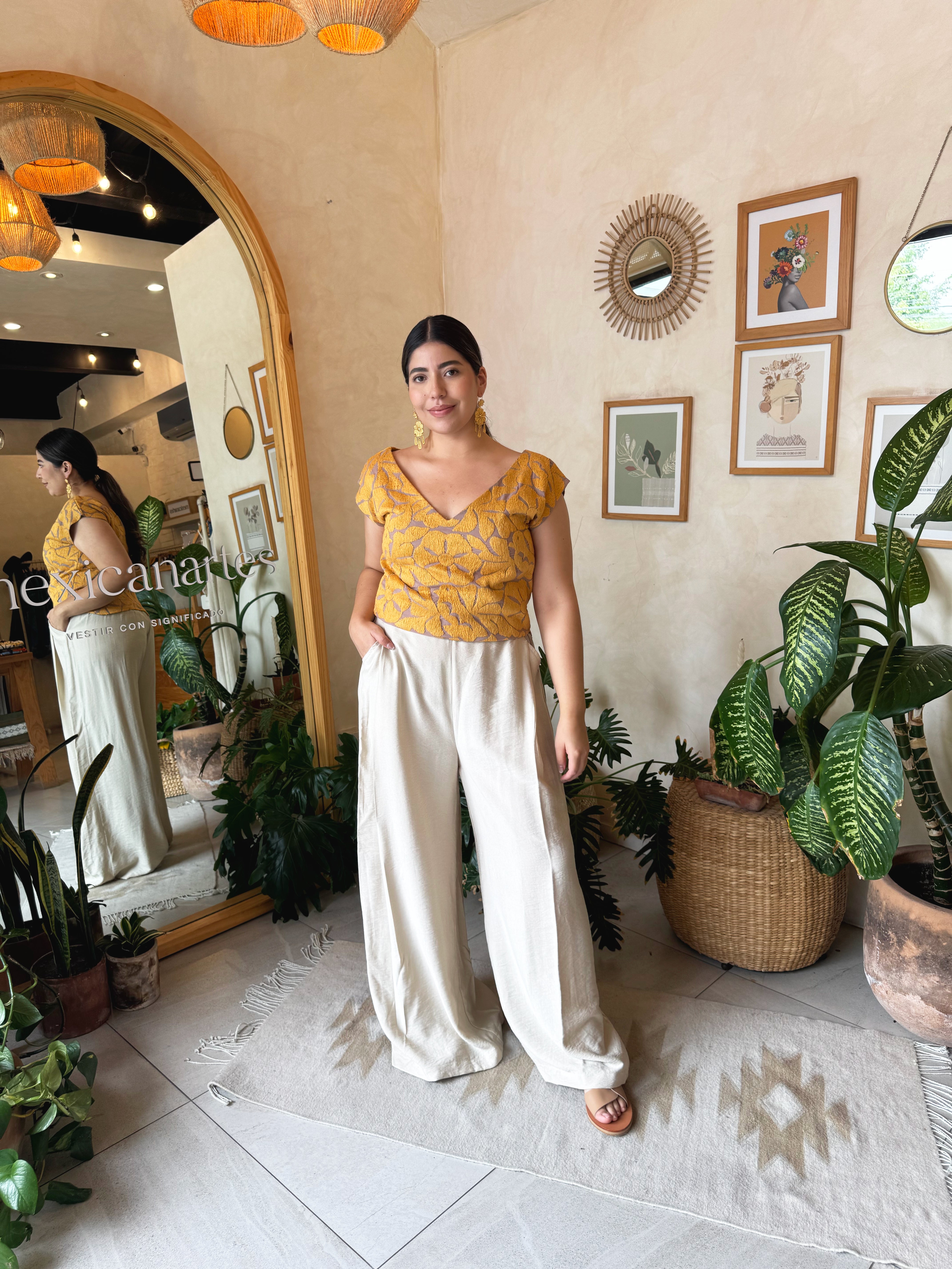 Purple Jalapa V-Neck Blouse