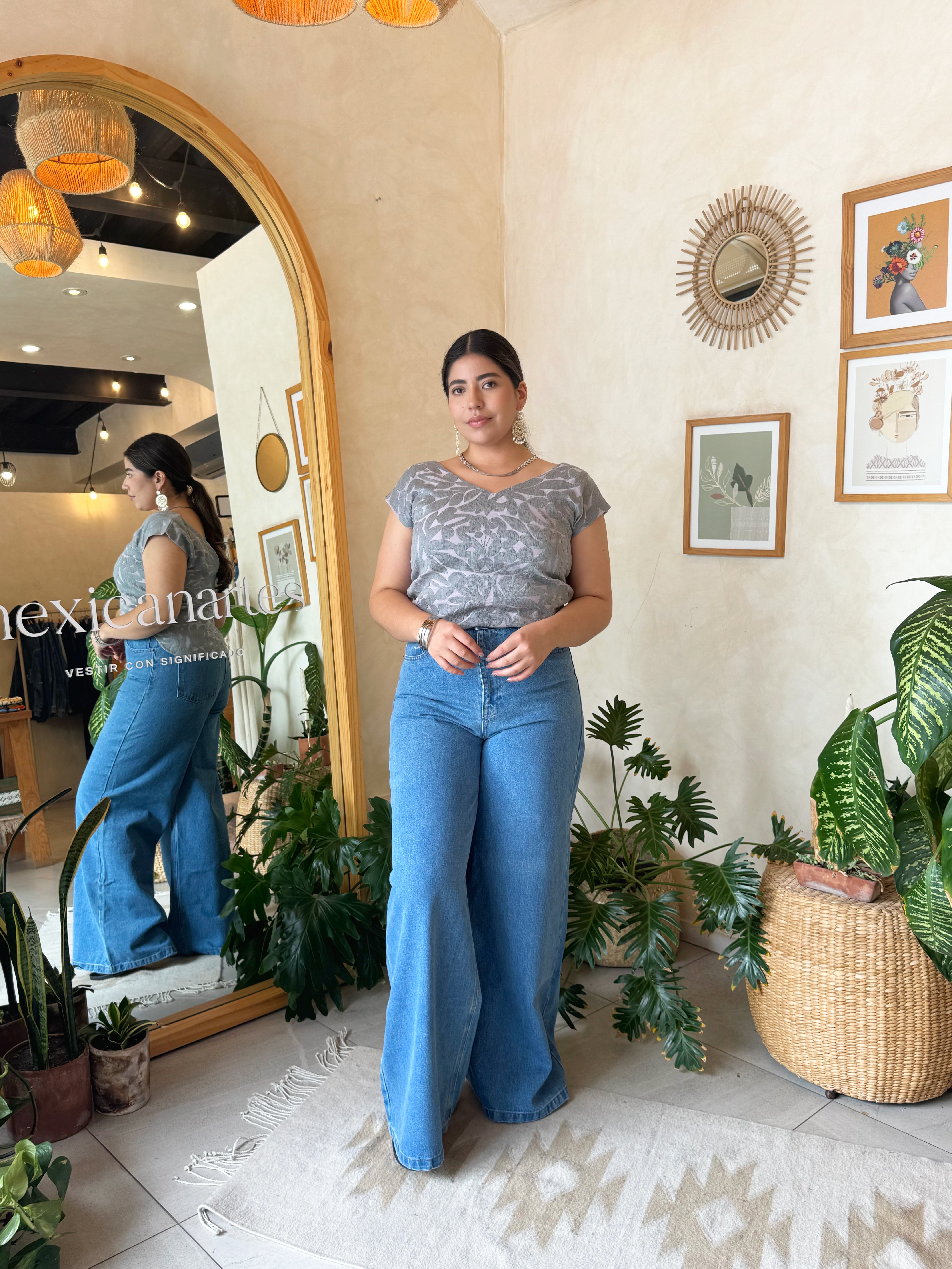 Purple Jalapa V-Neck Blouse