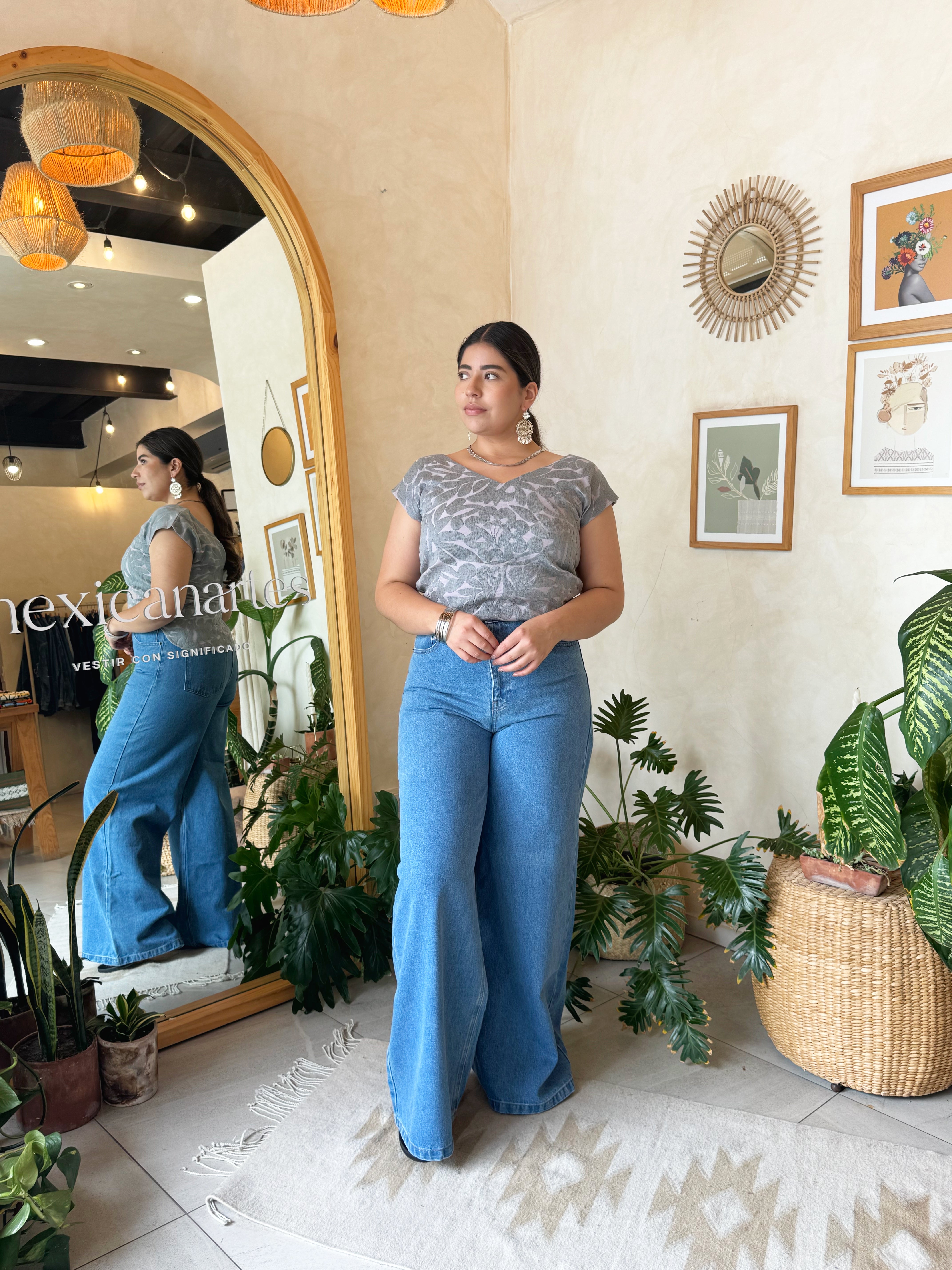 Blusa Jalapa V Gris/Gris