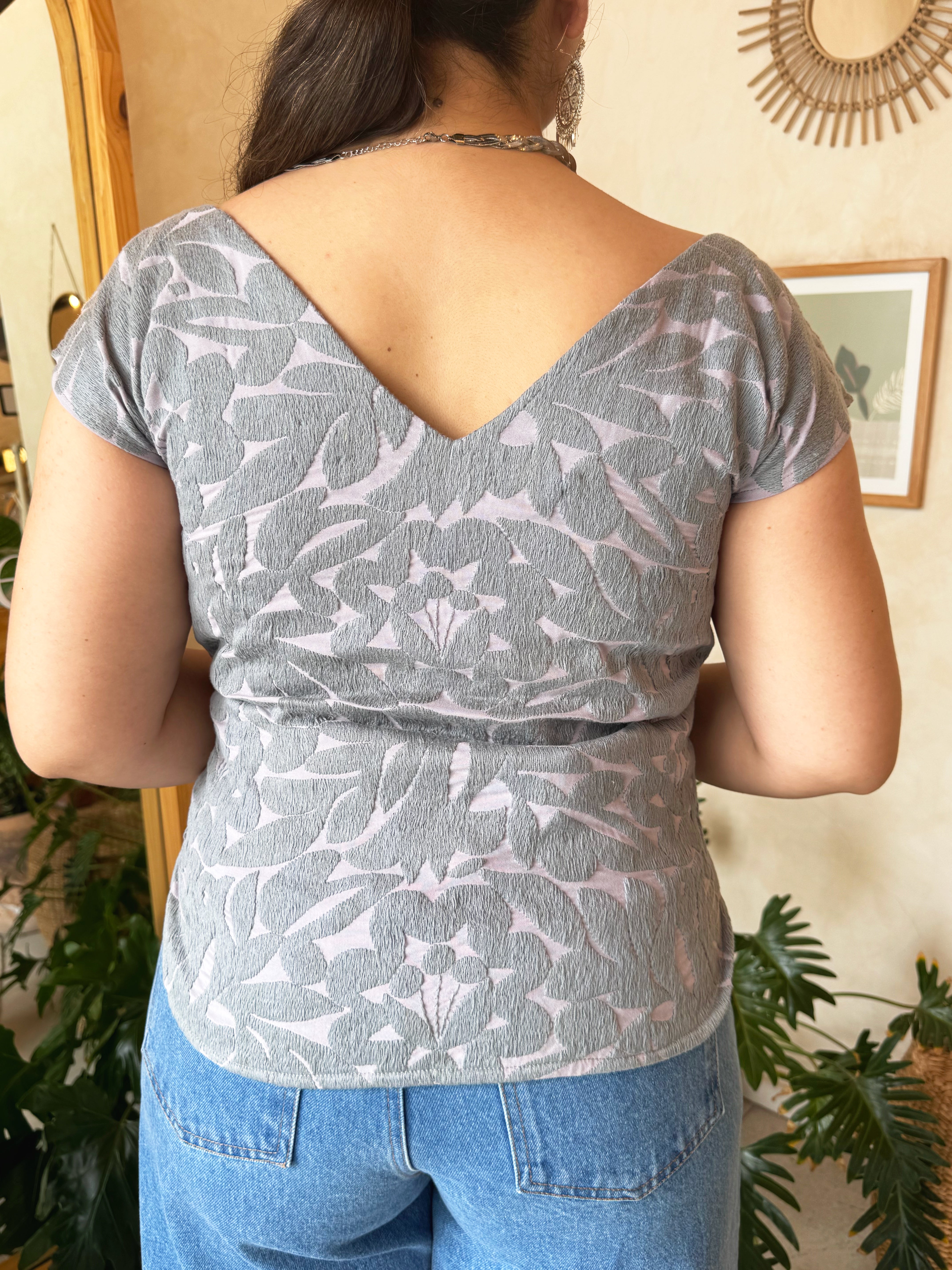 Blusa Jalapa V Gris/Gris