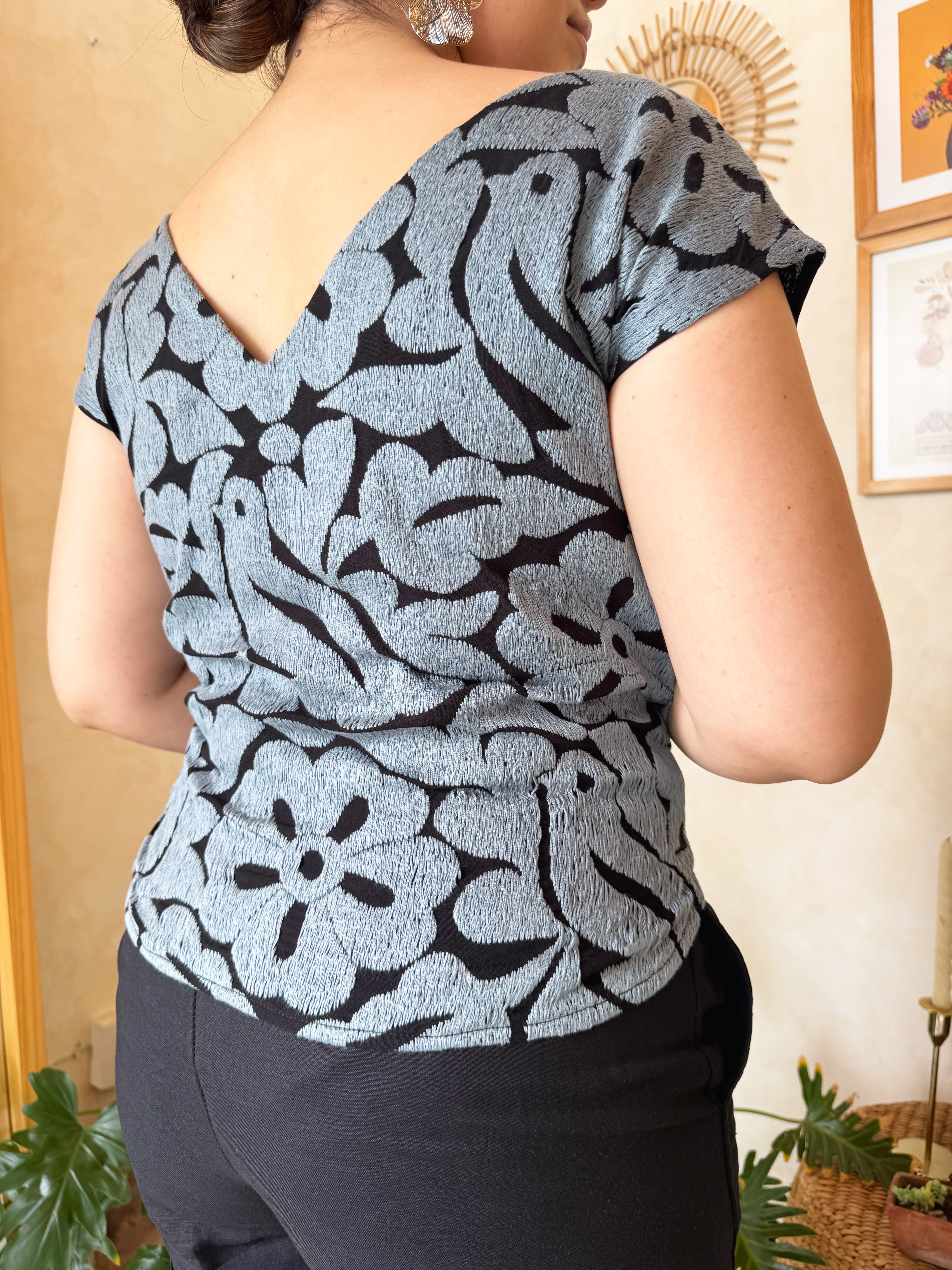 Purple Jalapa V-Neck Blouse