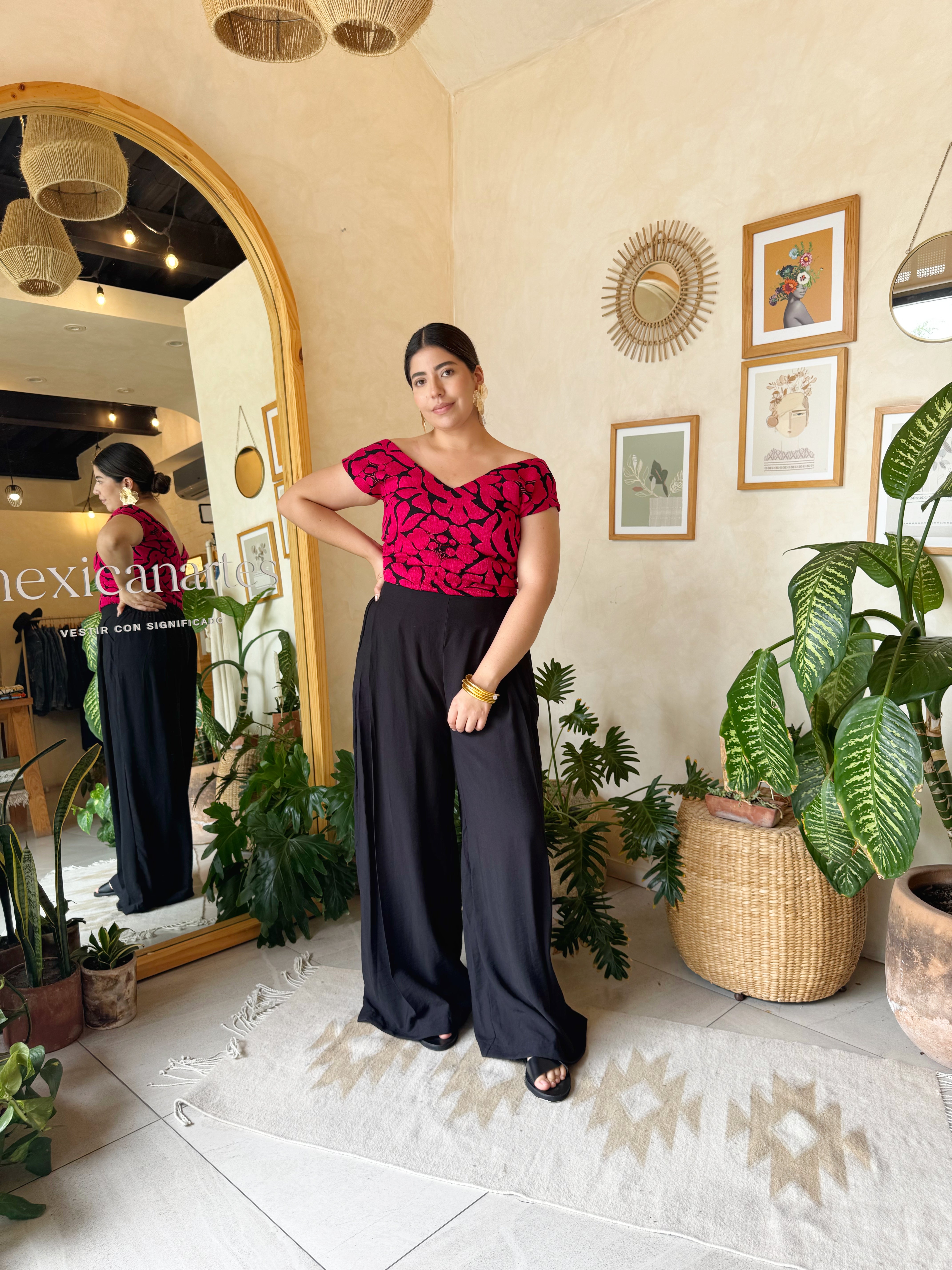 Purple Jalapa V-Neck Blouse