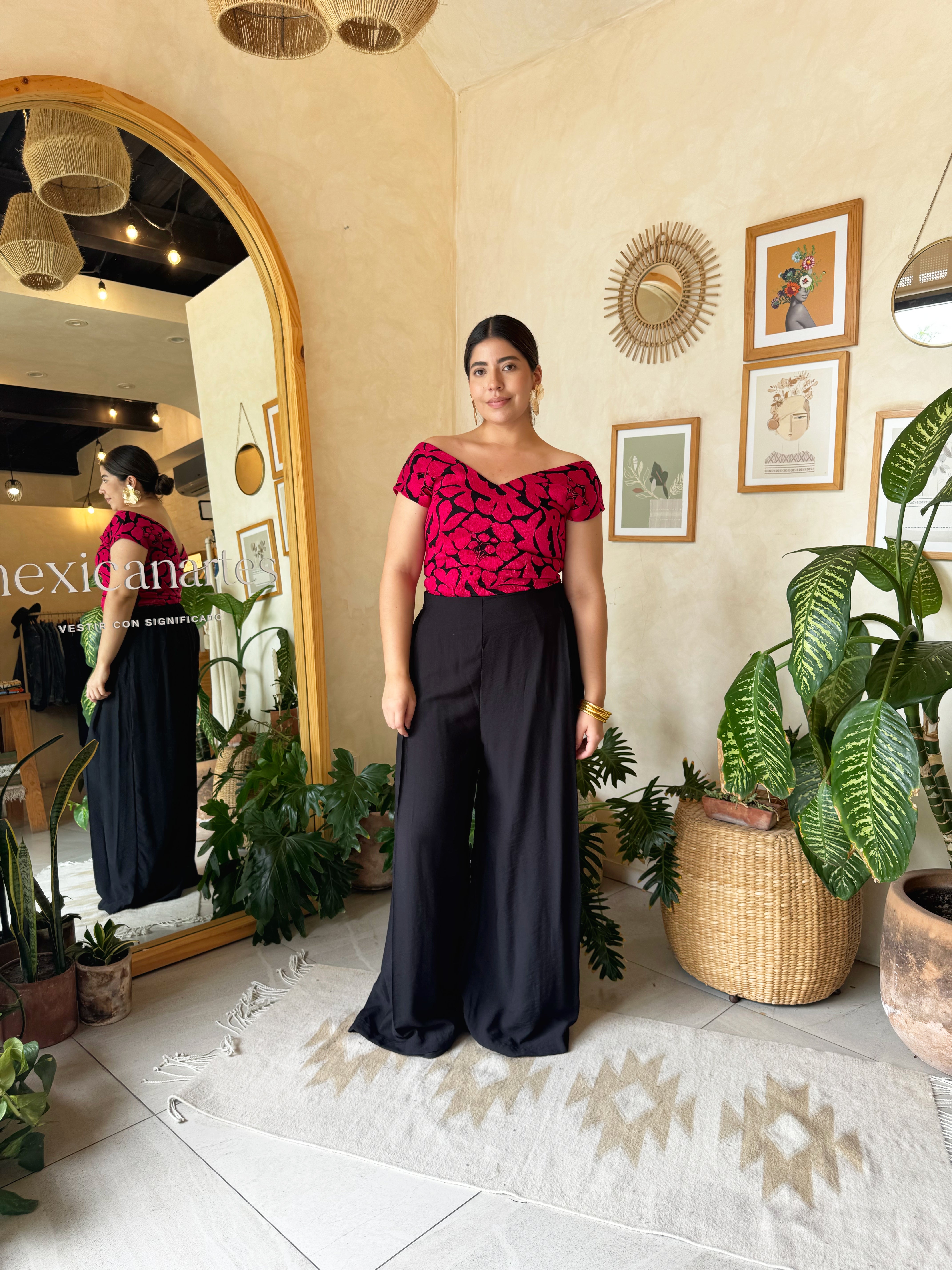 Purple Jalapa V-Neck Blouse