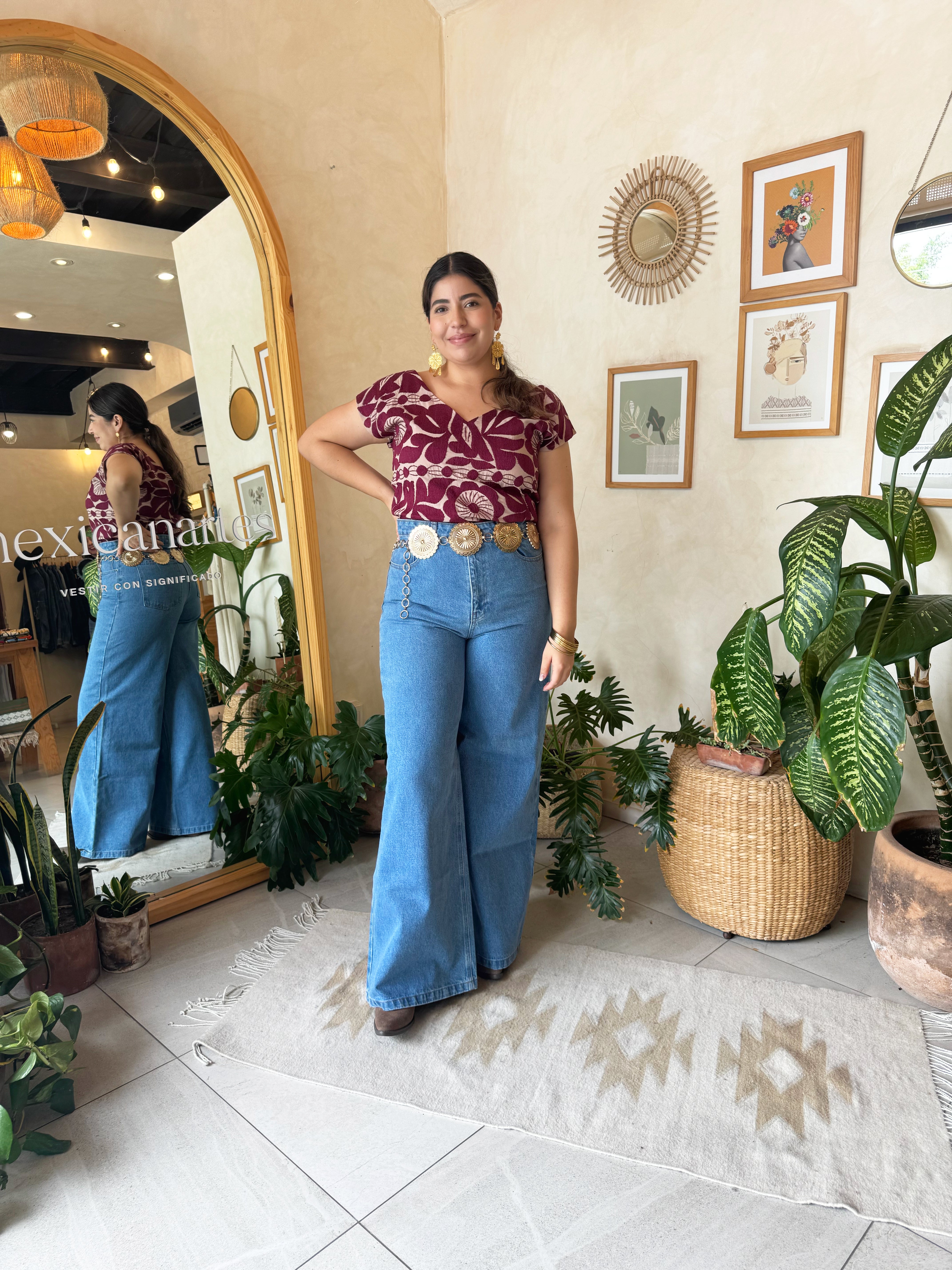 Purple Jalapa V-Neck Blouse