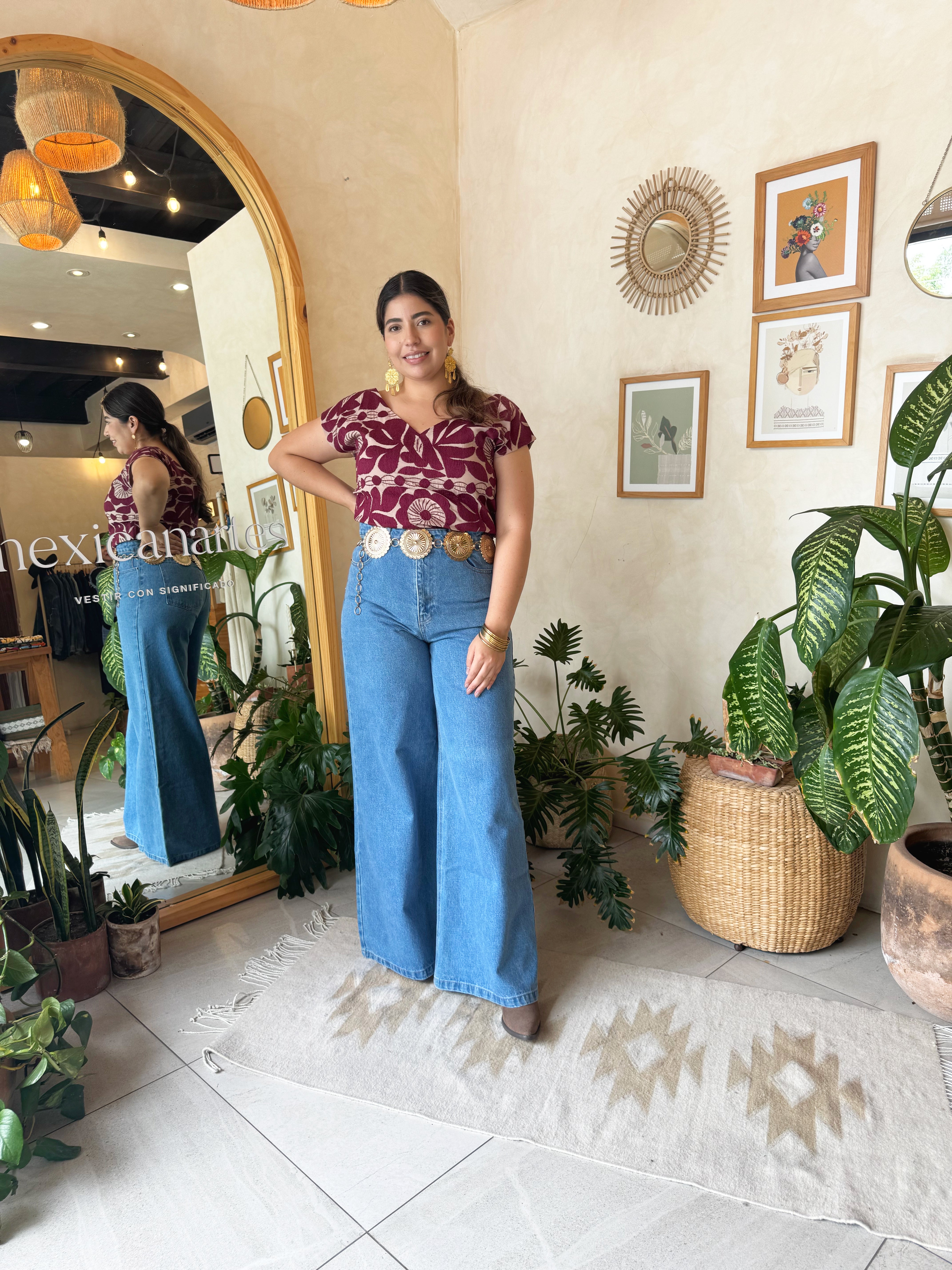 Purple Jalapa V-Neck Blouse