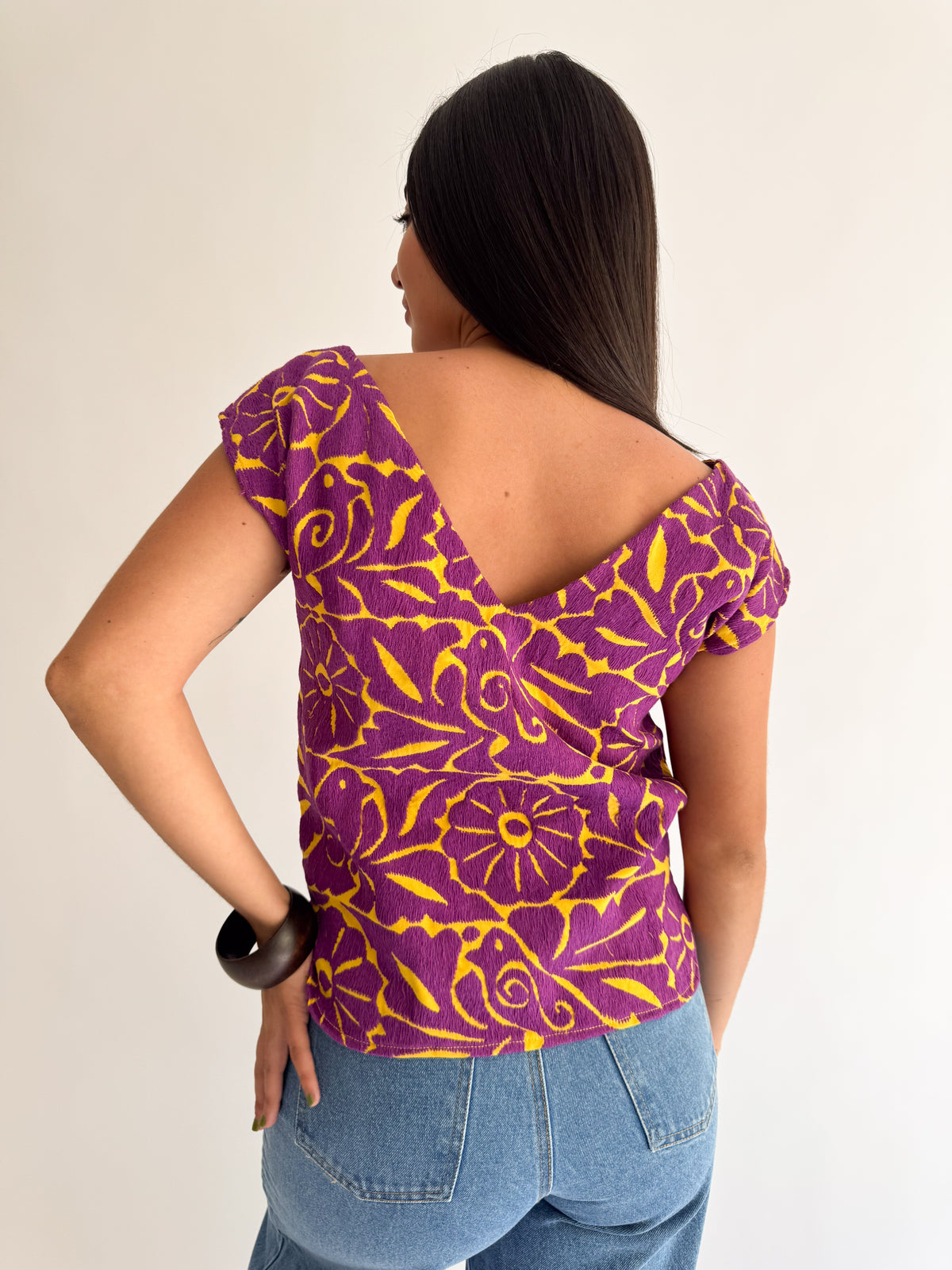 Blusa Jalapa V Amarillo/Morado