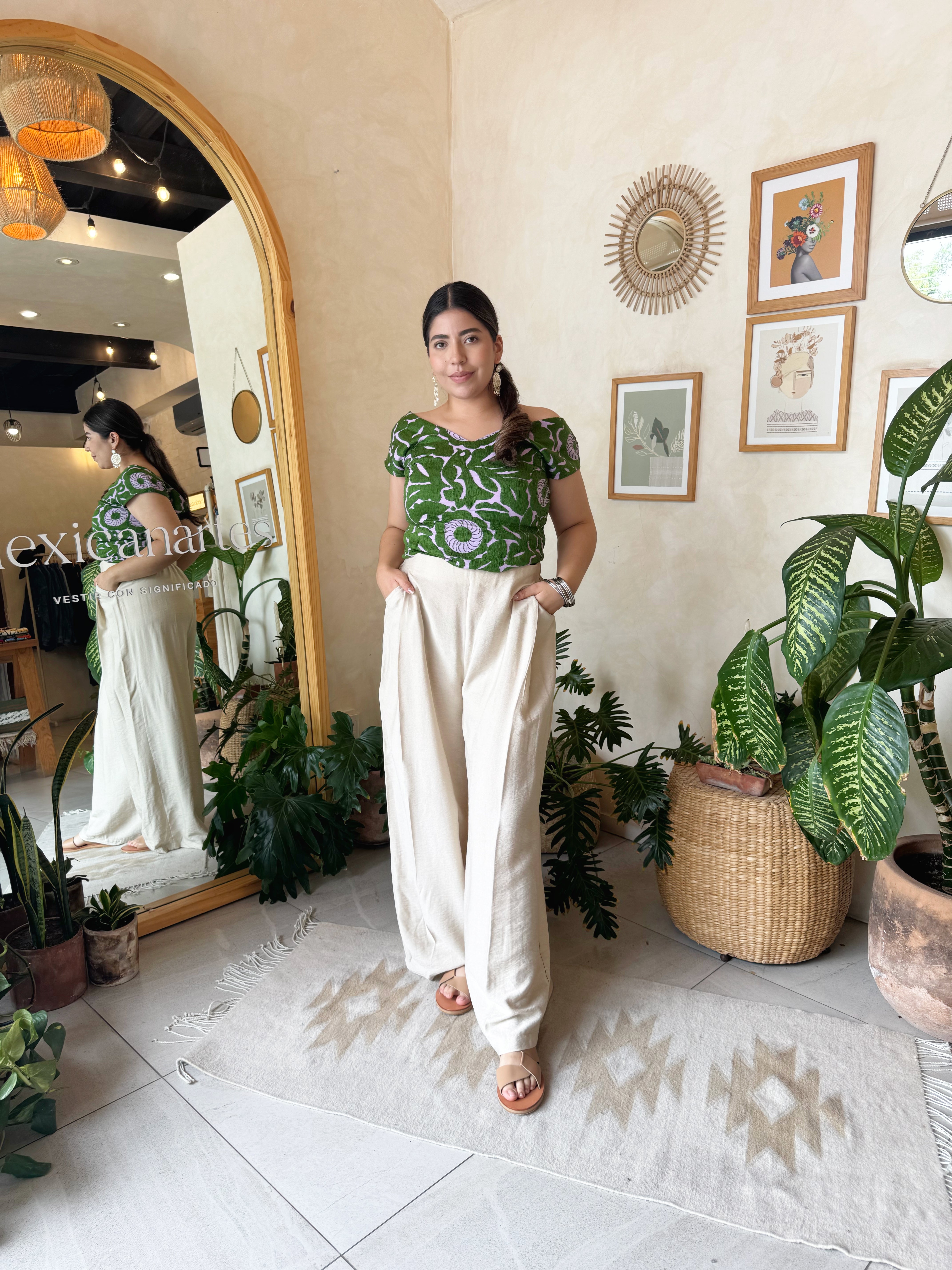 Blusa Jalapa V Lila/Verde
