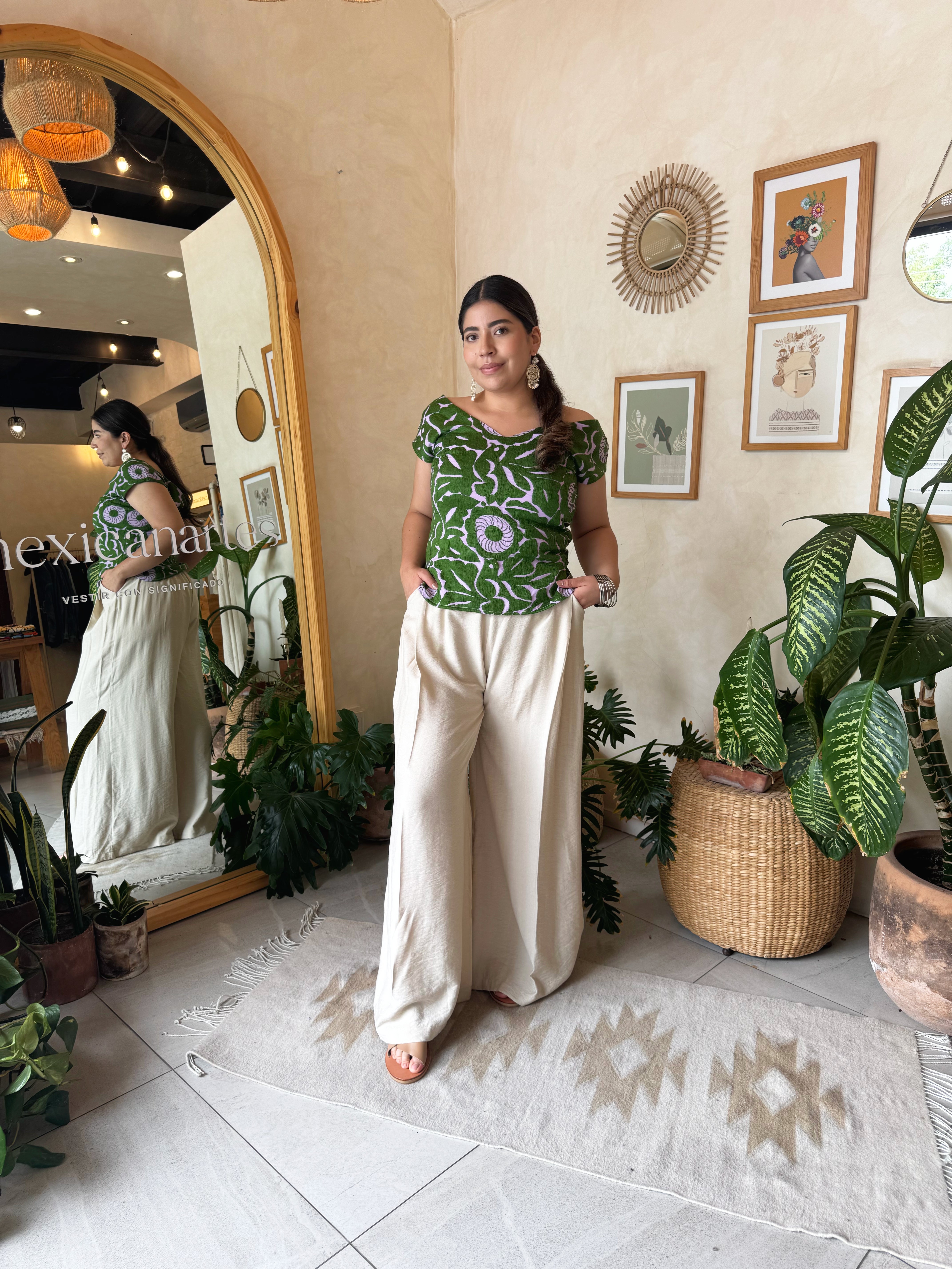 Purple Jalapa V-Neck Blouse