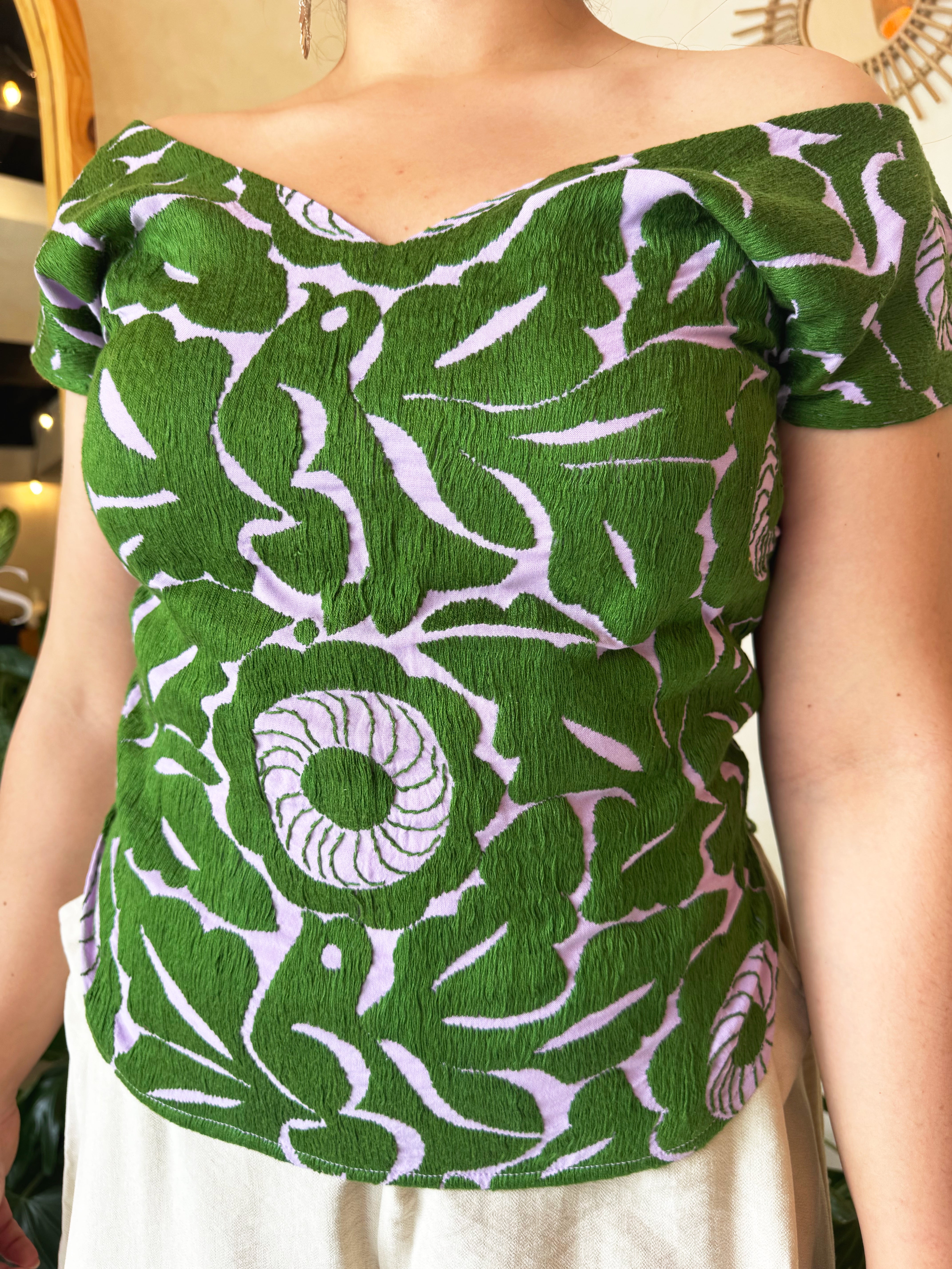 Purple Jalapa V-Neck Blouse