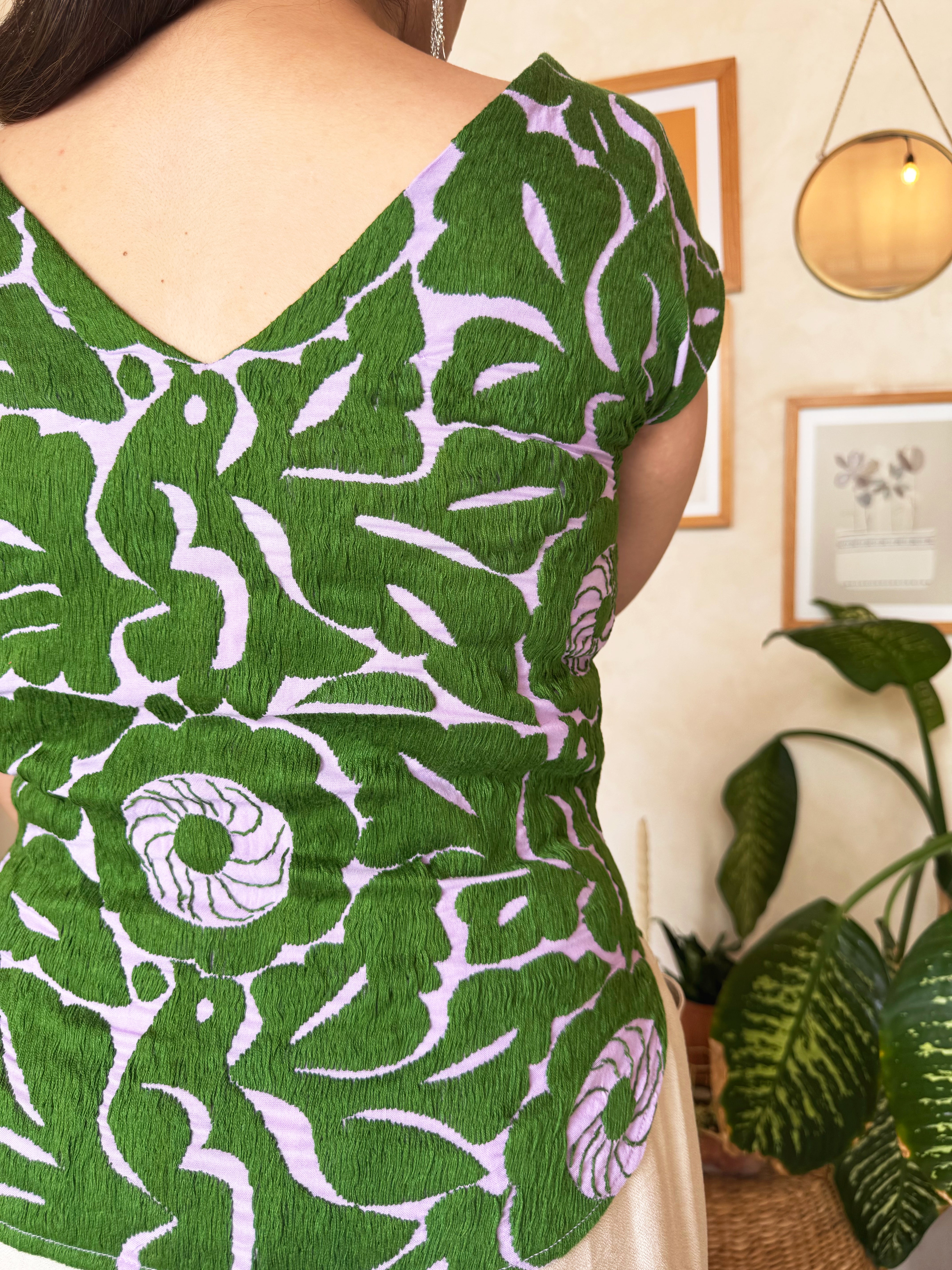 Purple Jalapa V-Neck Blouse