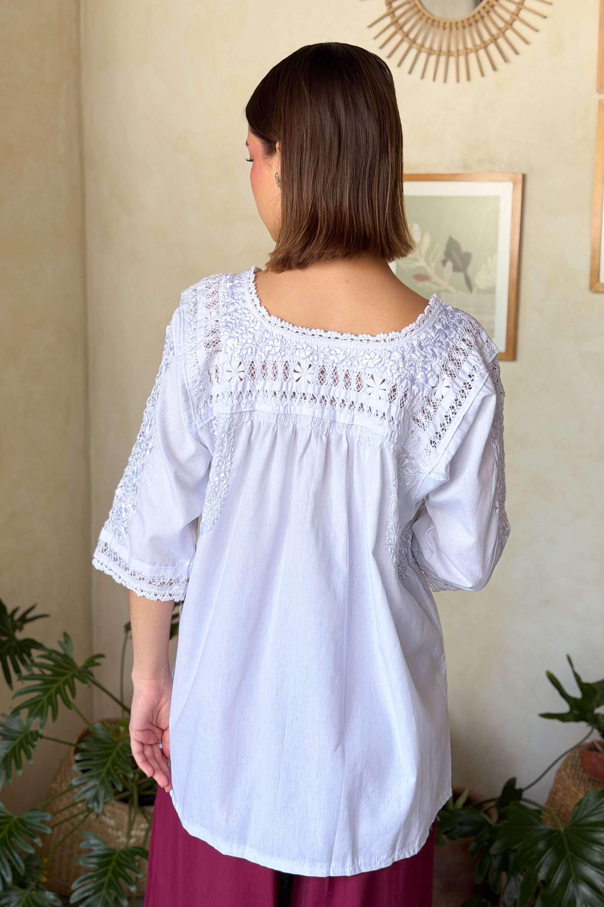 Blusa San Antonino Deshilada Blanca
