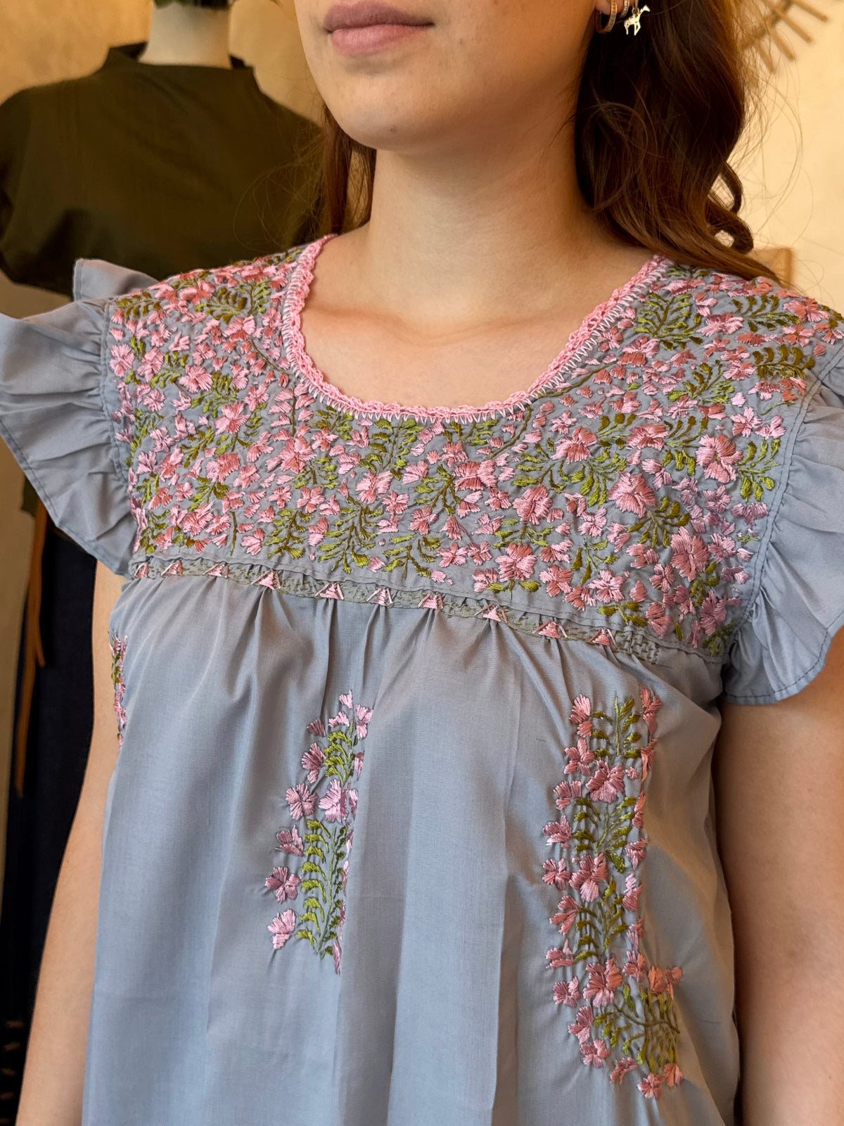 Blusa San Antonino Gris Rosa