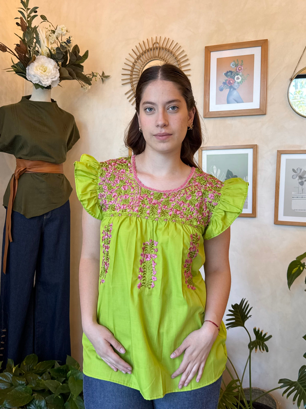 Blusa San Antonino Verde Rosa