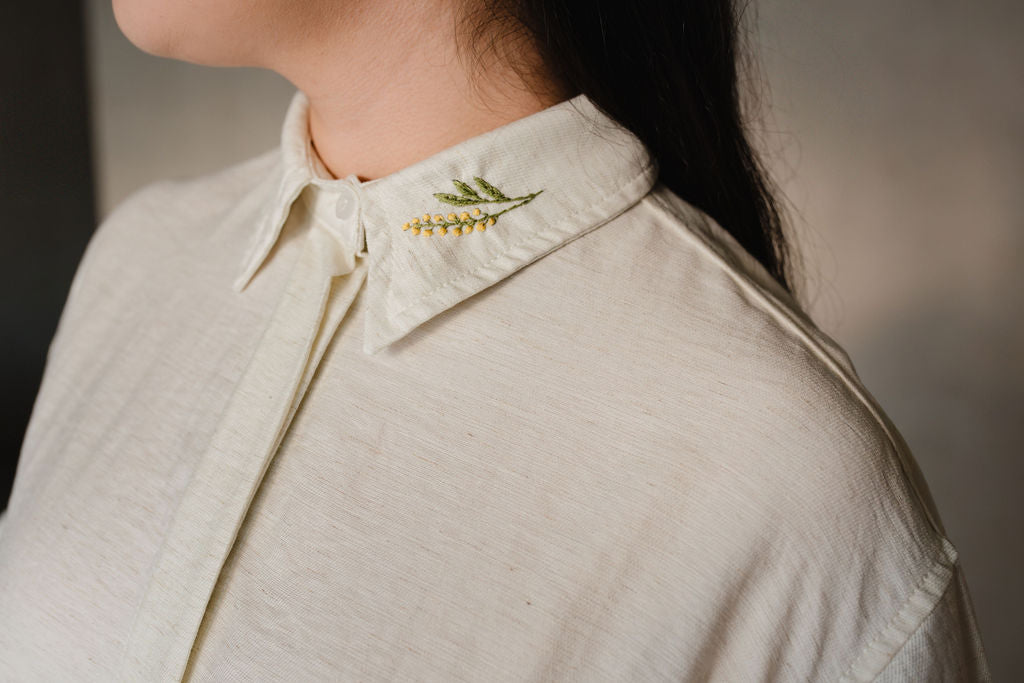 Short-sleeved linen shirt