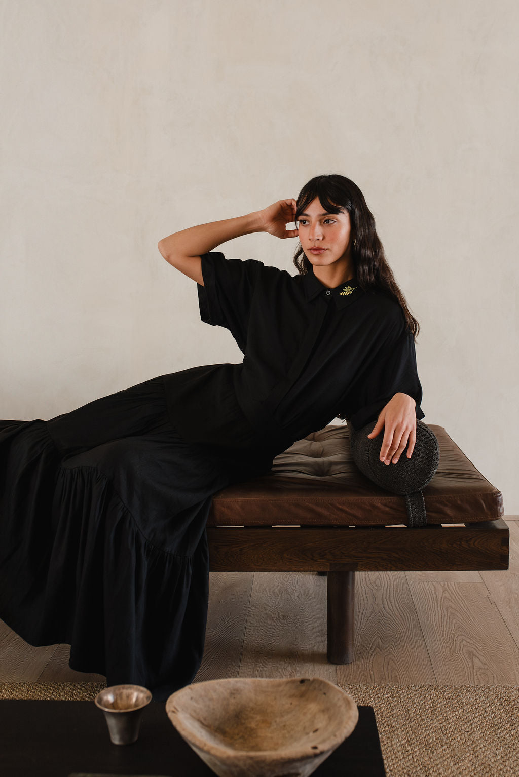 Short-sleeved linen shirt