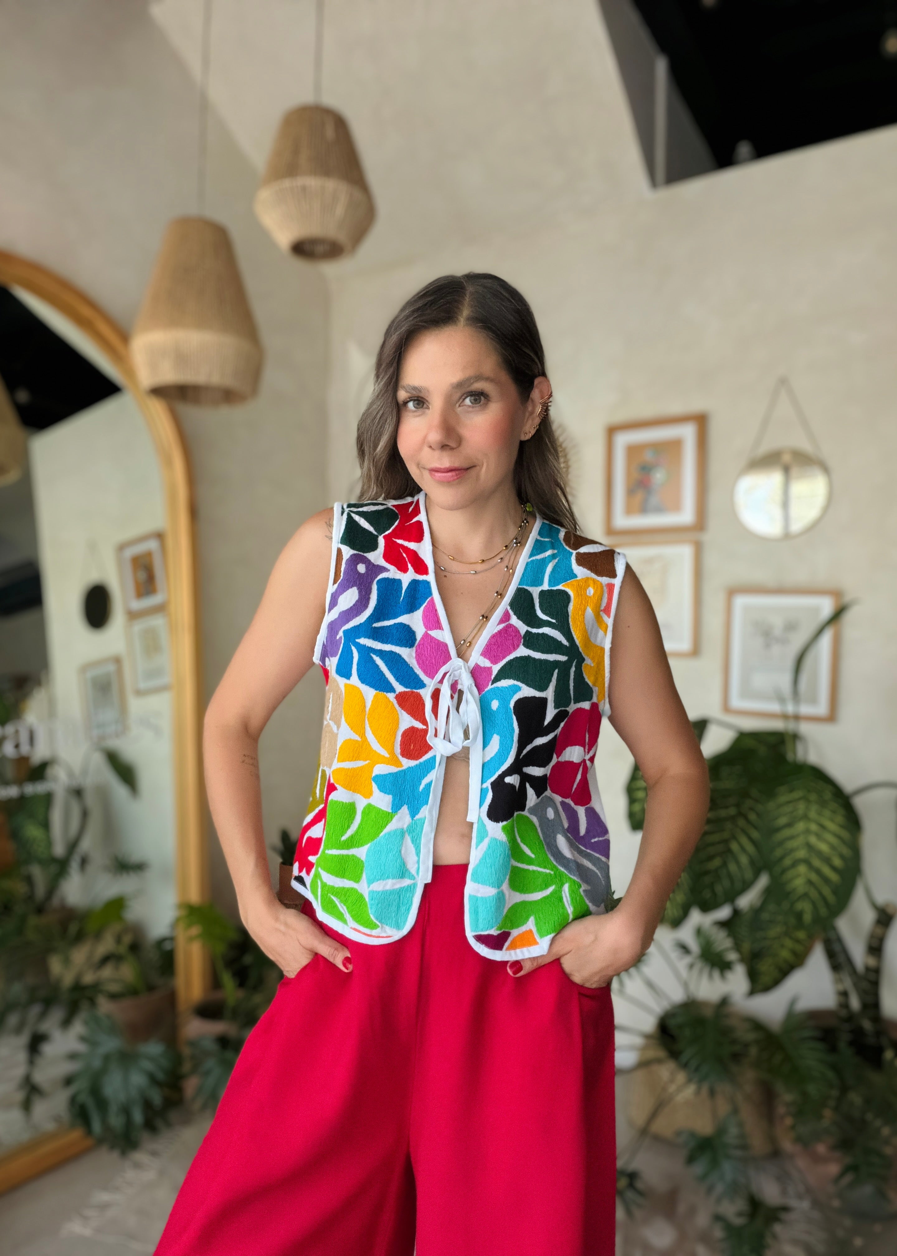 Chaleco Jalapa Blanco / Multicolor