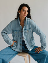 Chamarra Fit Mezclilla Azul Claro