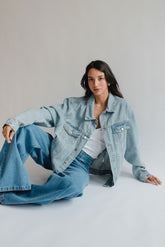 Chamarra Oversize Mezclilla Azul Claro