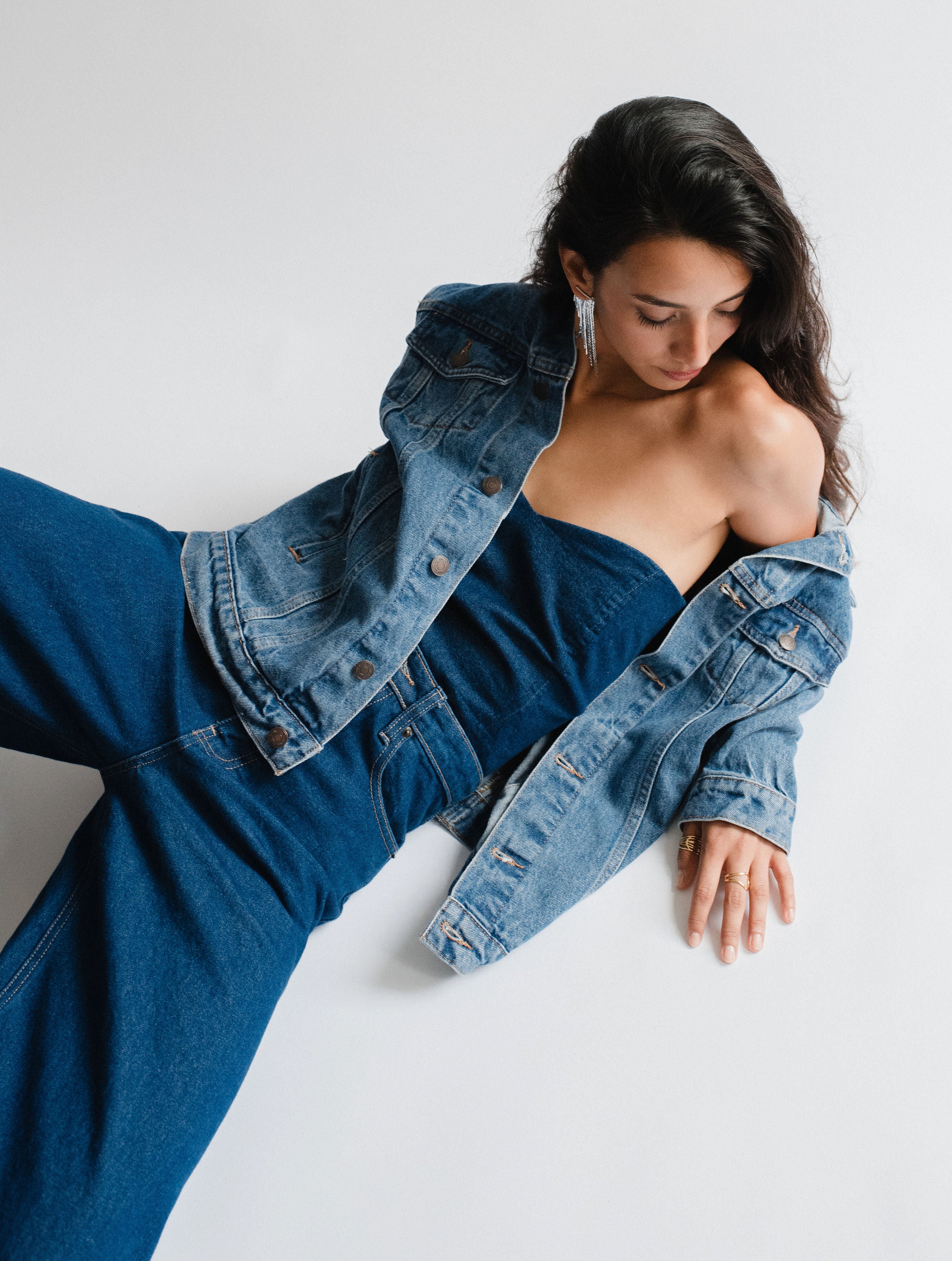 Chamarra Oversize Mezclilla Azul Oscura
