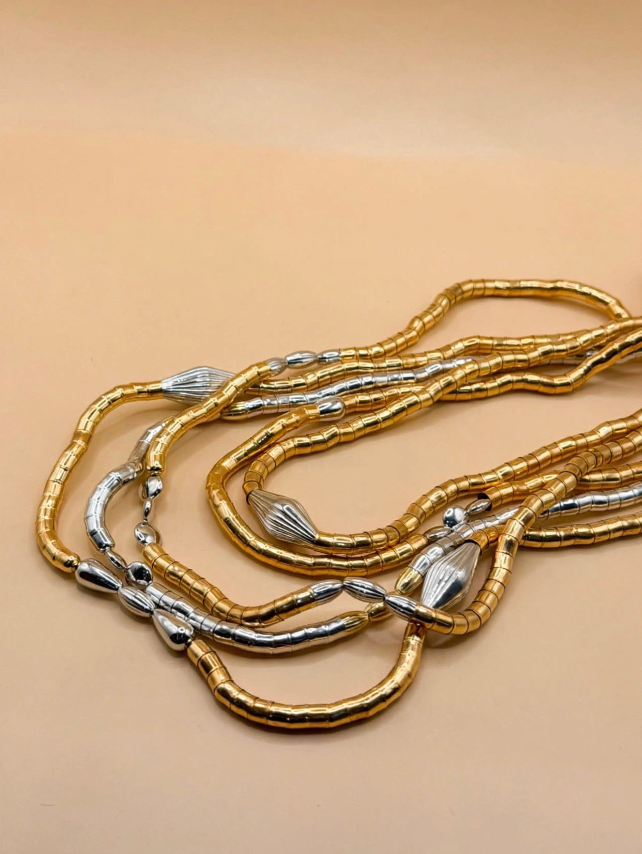 Collar Bambú Metálico Bicolor 10
