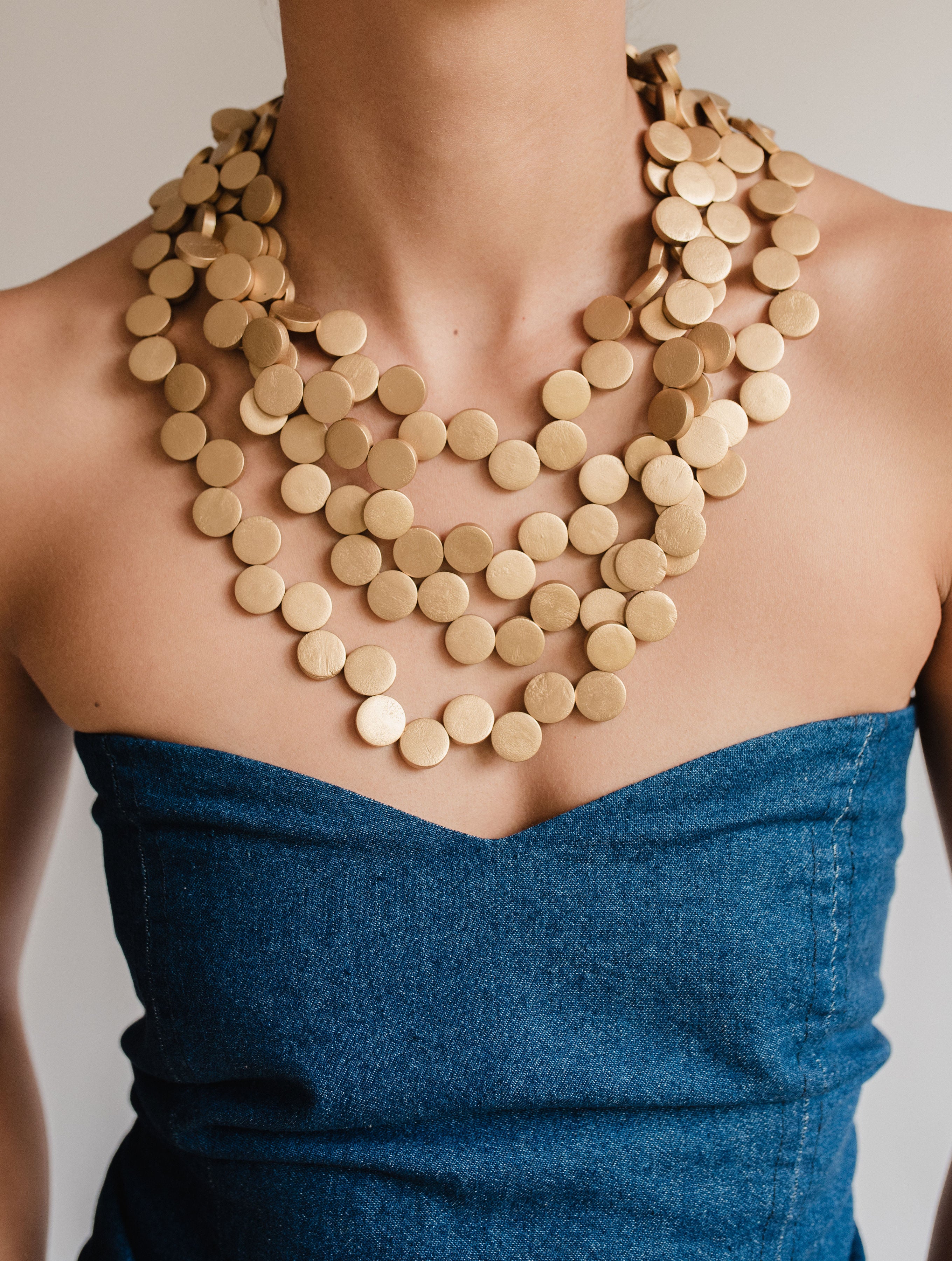 Wooden Beads Necklace D35