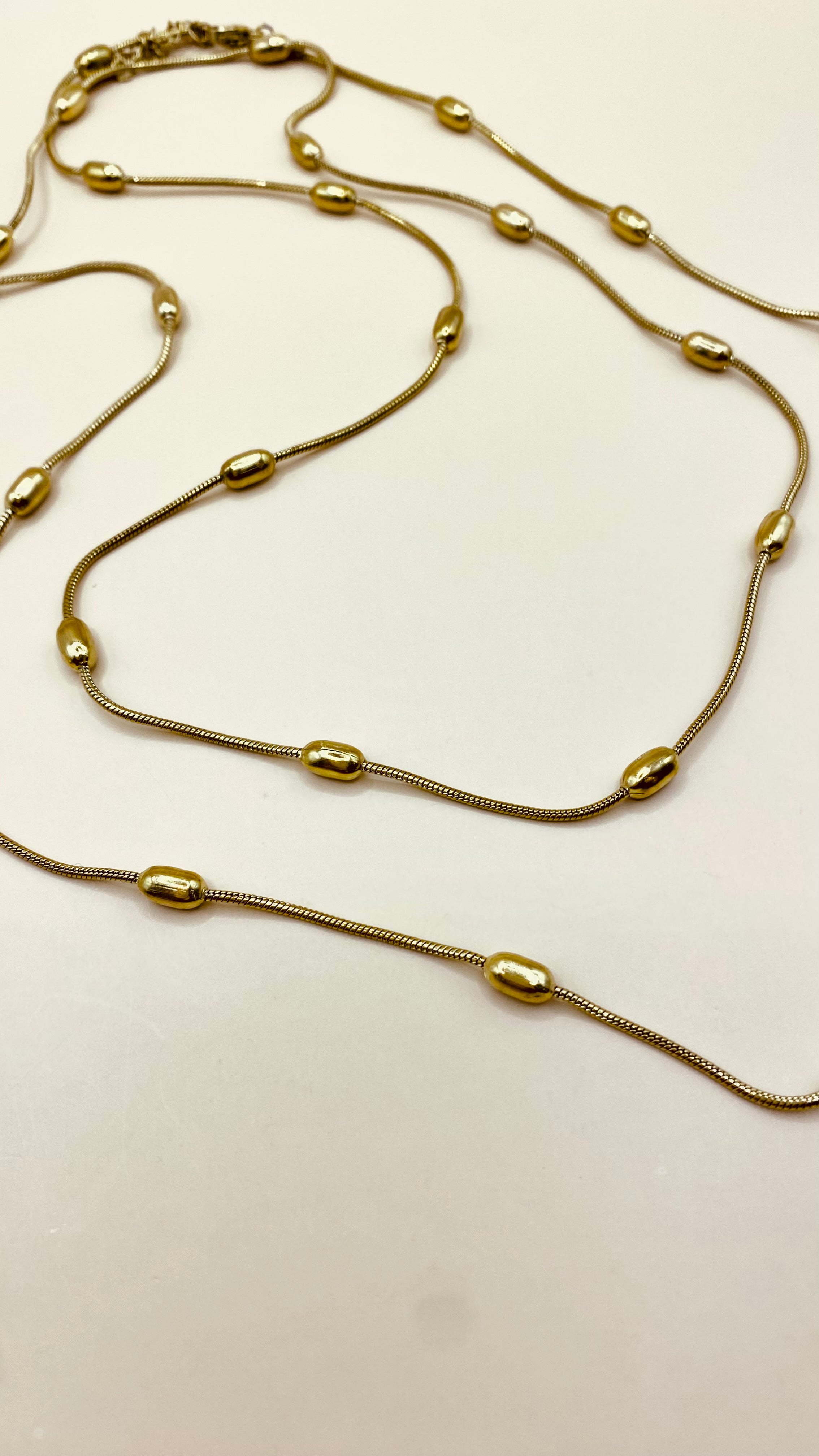 Collar Doble Dorado con Óvalos L63