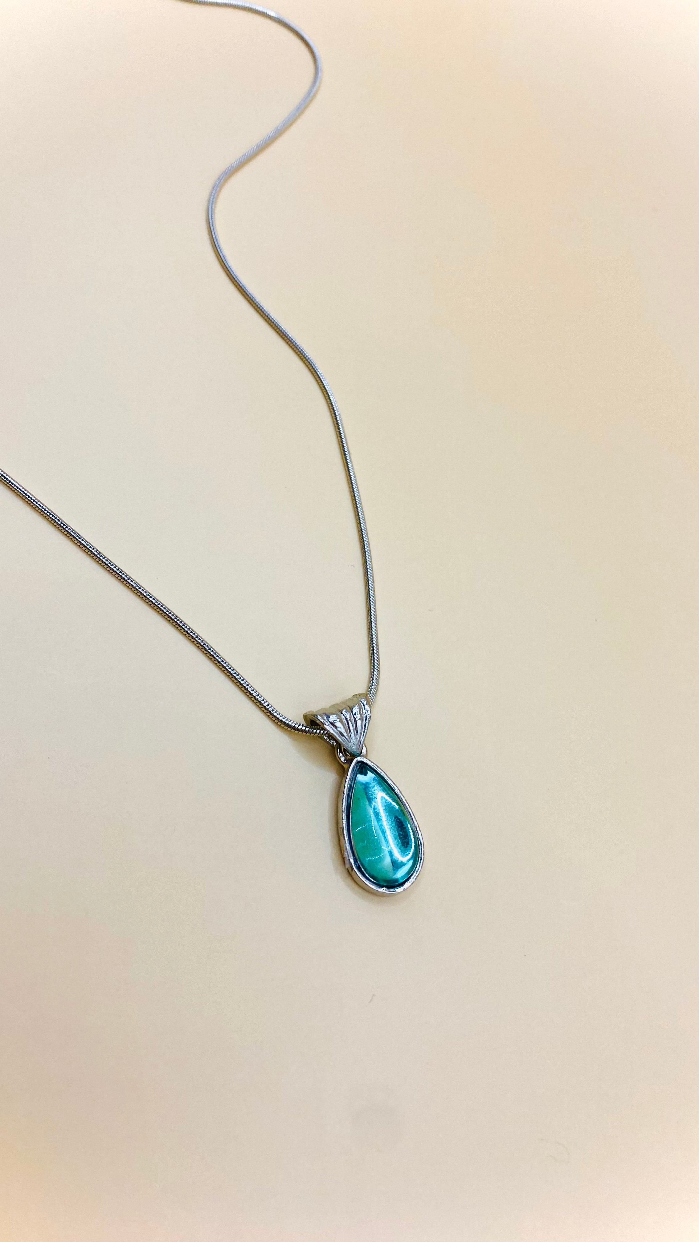 Collar Plata con Piedra Turquesa L22