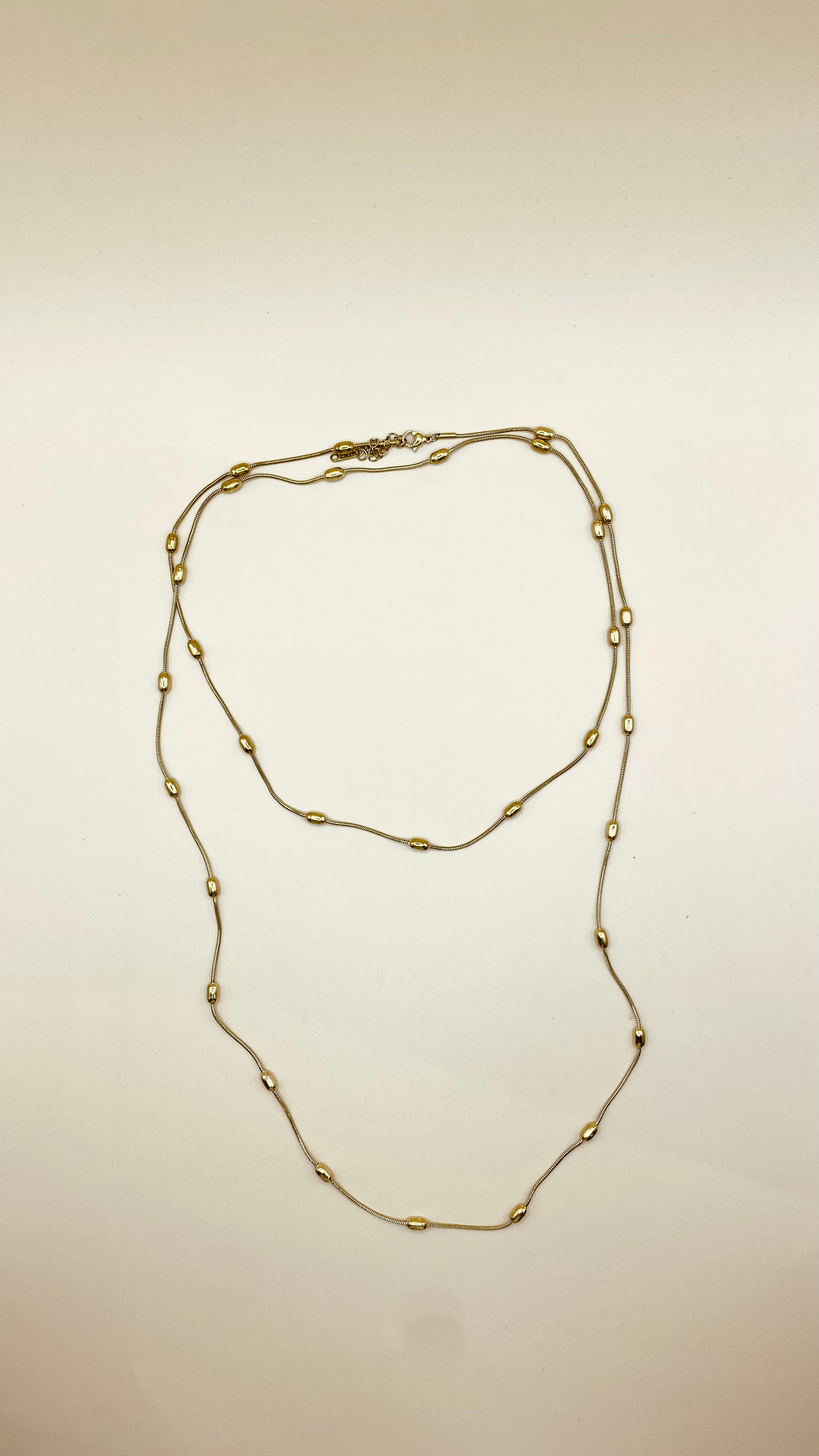 Collar Doble Dorado con Óvalos L63