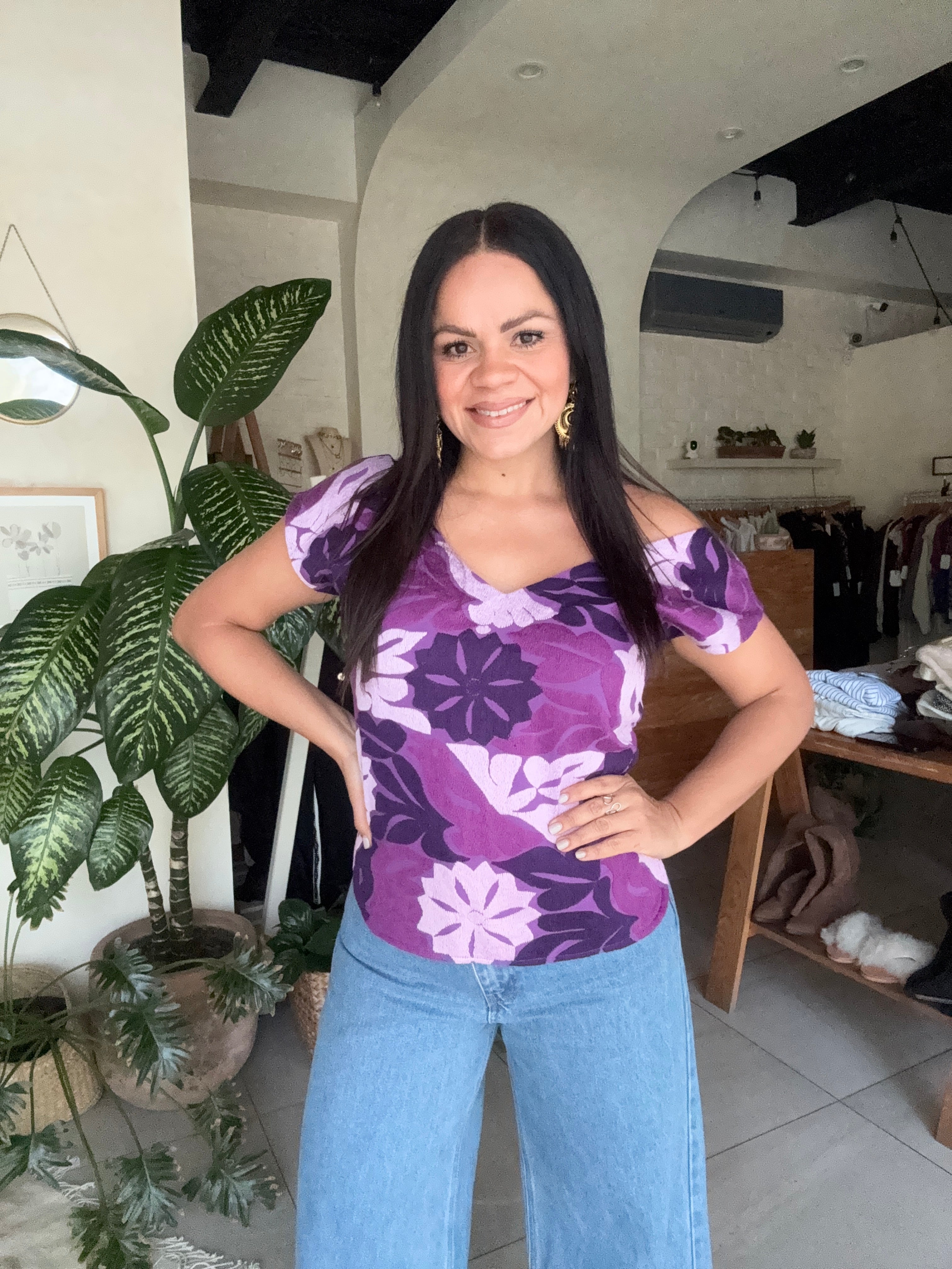 Blusa Jalapa V Morado con Lila