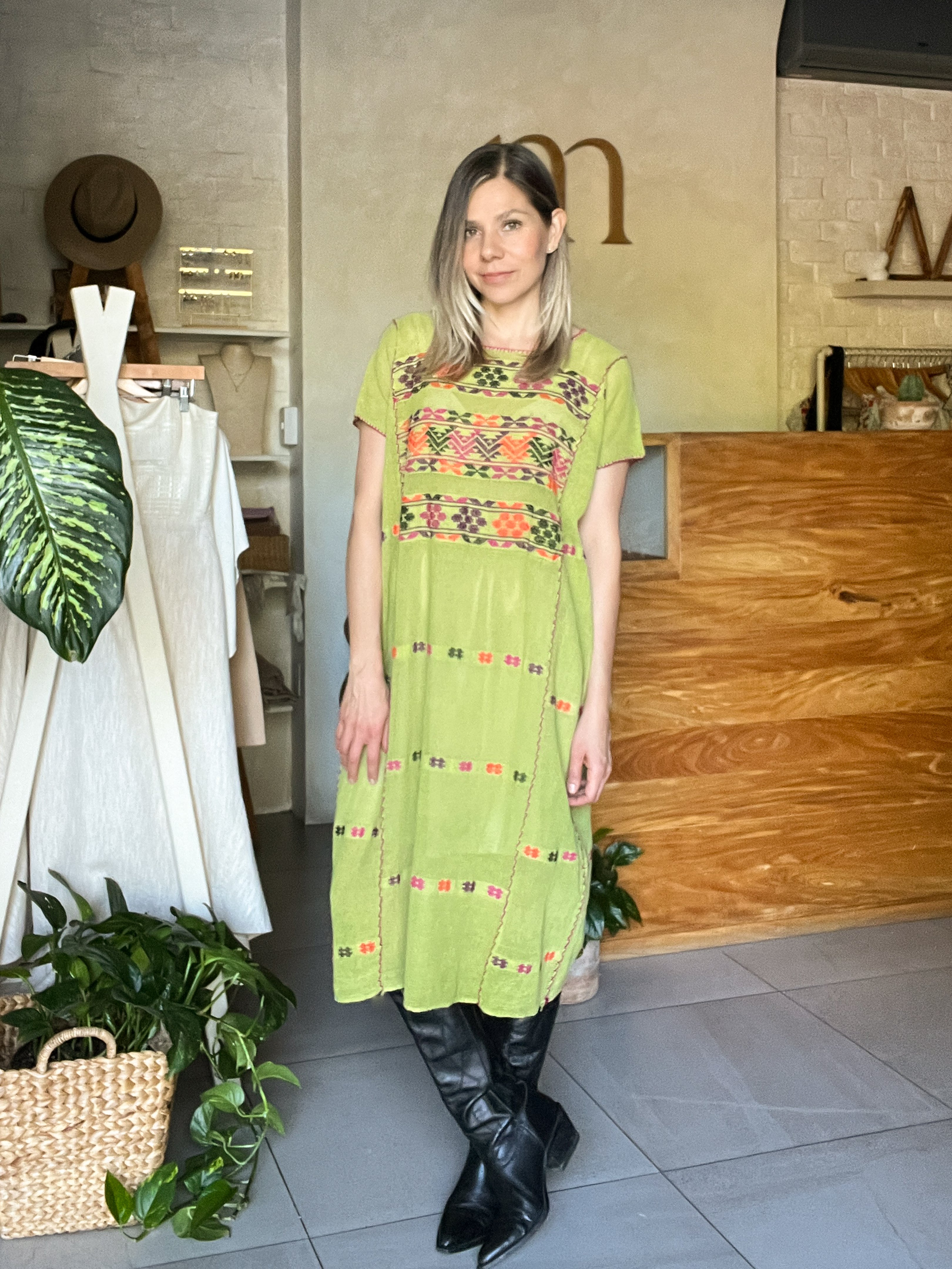 Huipil San Pedro Verde Multicolor