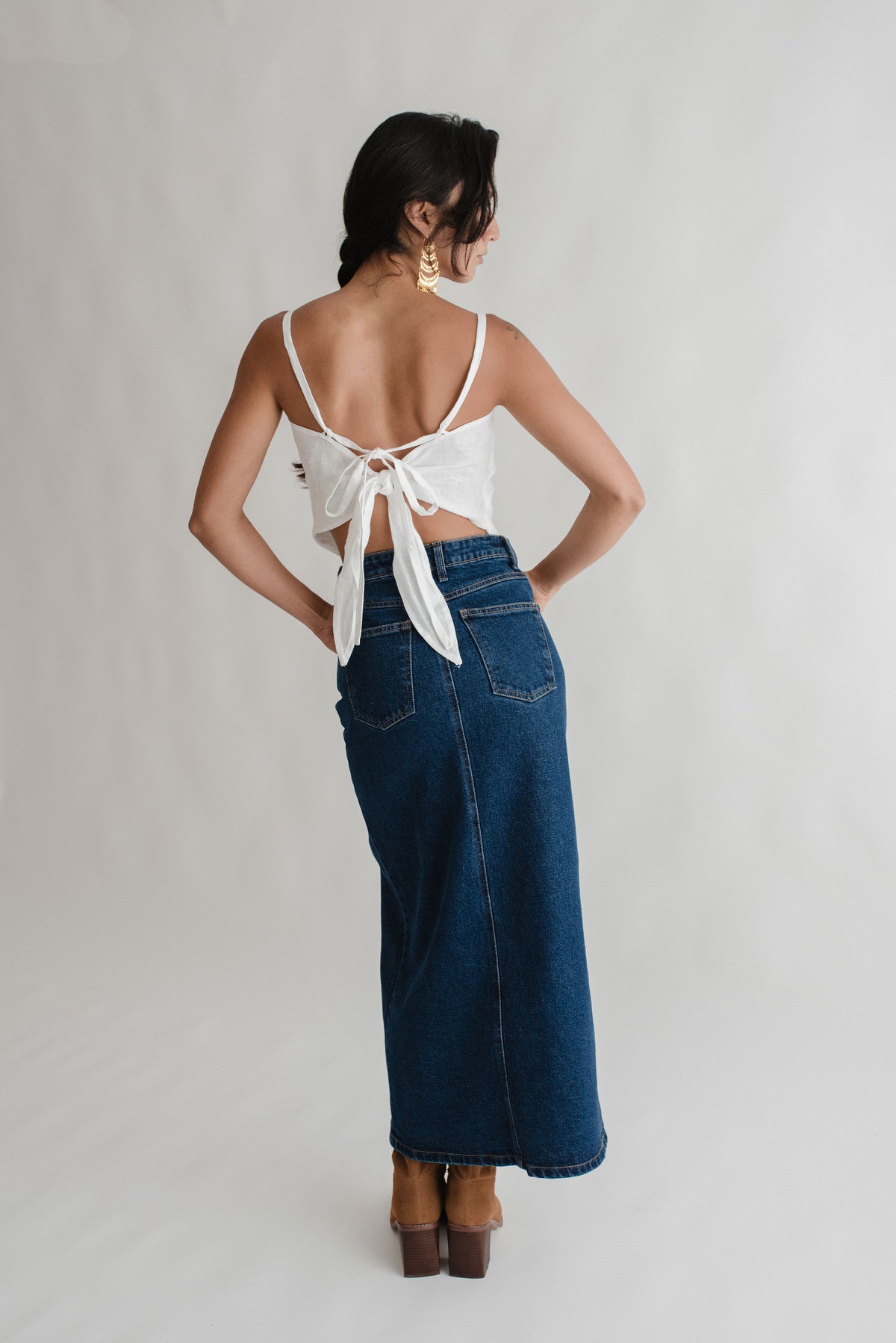 Falda Midi Mezclilla